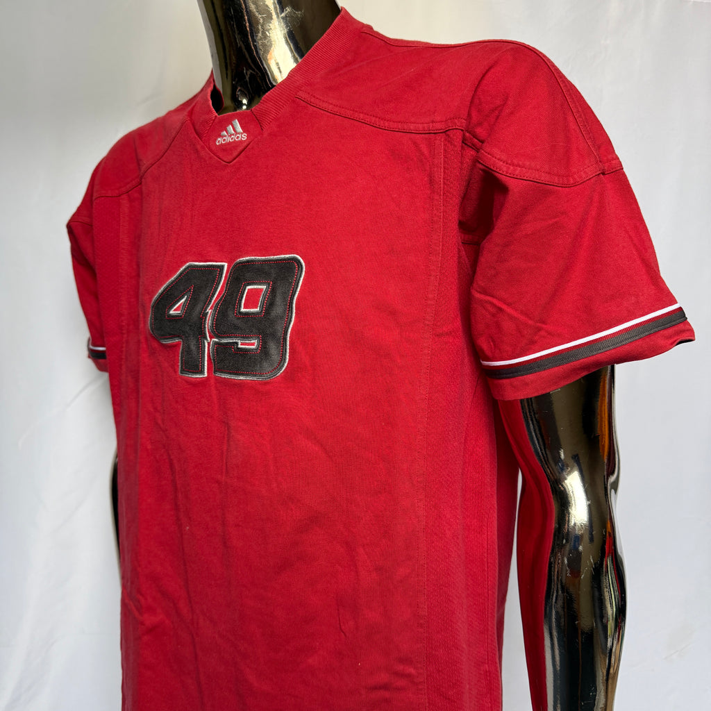 adidas 90er Vintage T-Shirt / Shirt – „49“ Patch Y2K – Gr. M
