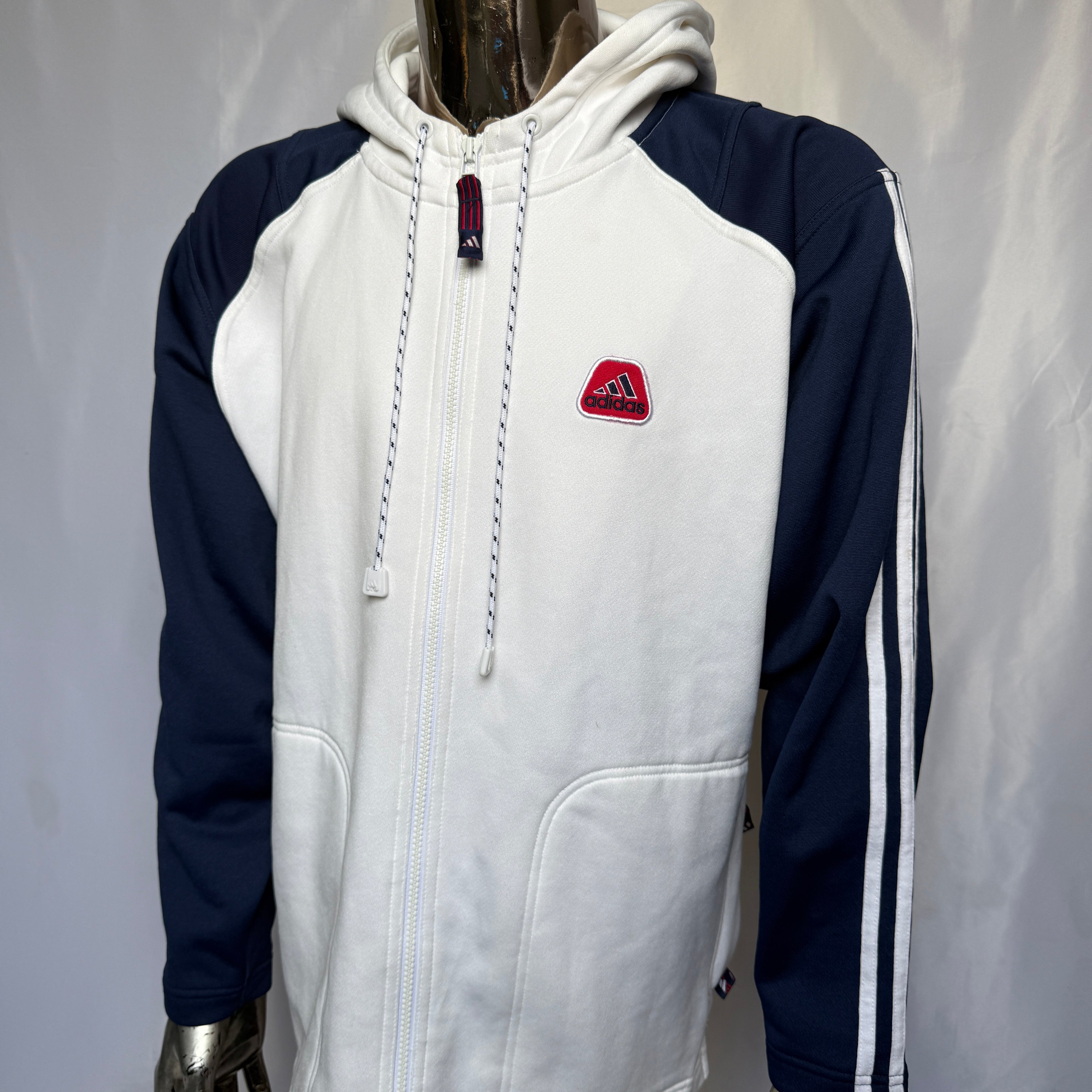 Adidas Zip Hoodie (Pullover / Jacke) - frühe 00er Jahre Vintage - Größe S (eher M)