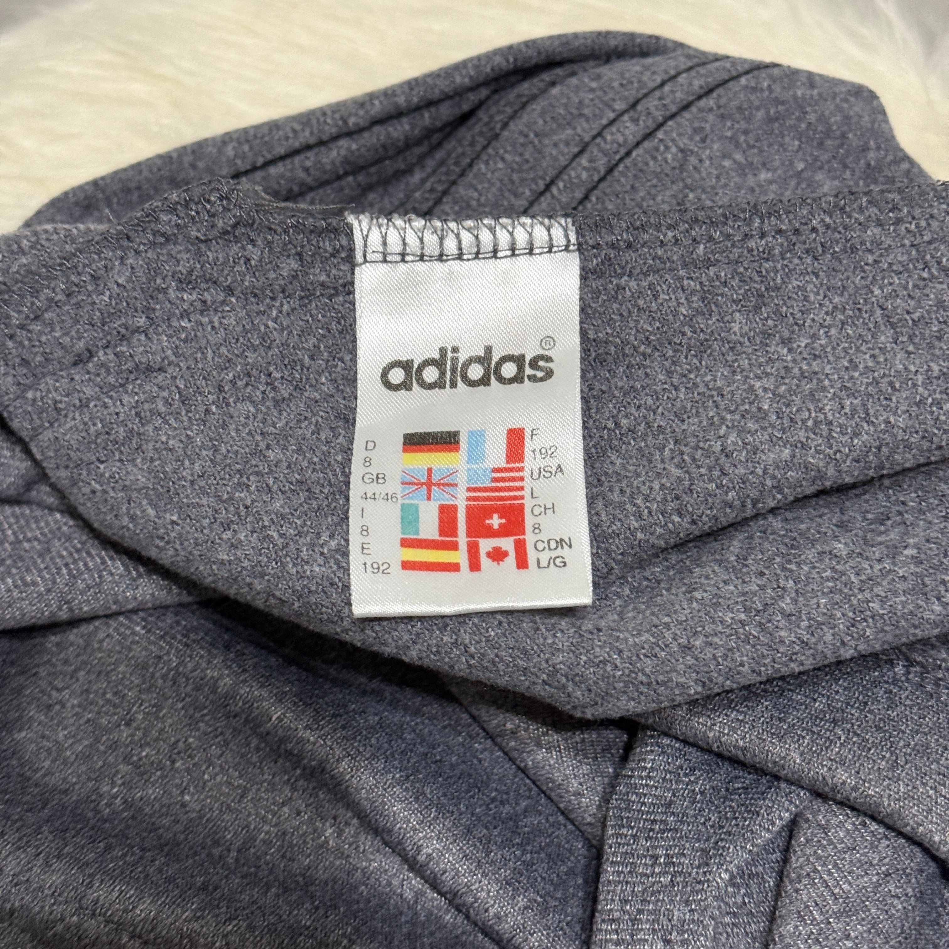 Adidas Zip-Hoodie (Pullover / Jacke) – späte 90er Vintage - Größe L