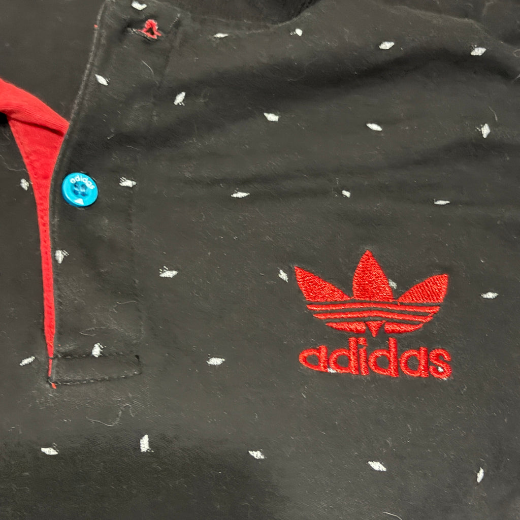 Adidas Originals Poloshirt / Polohemd Micro Dots - 90er Vintage - Größe L