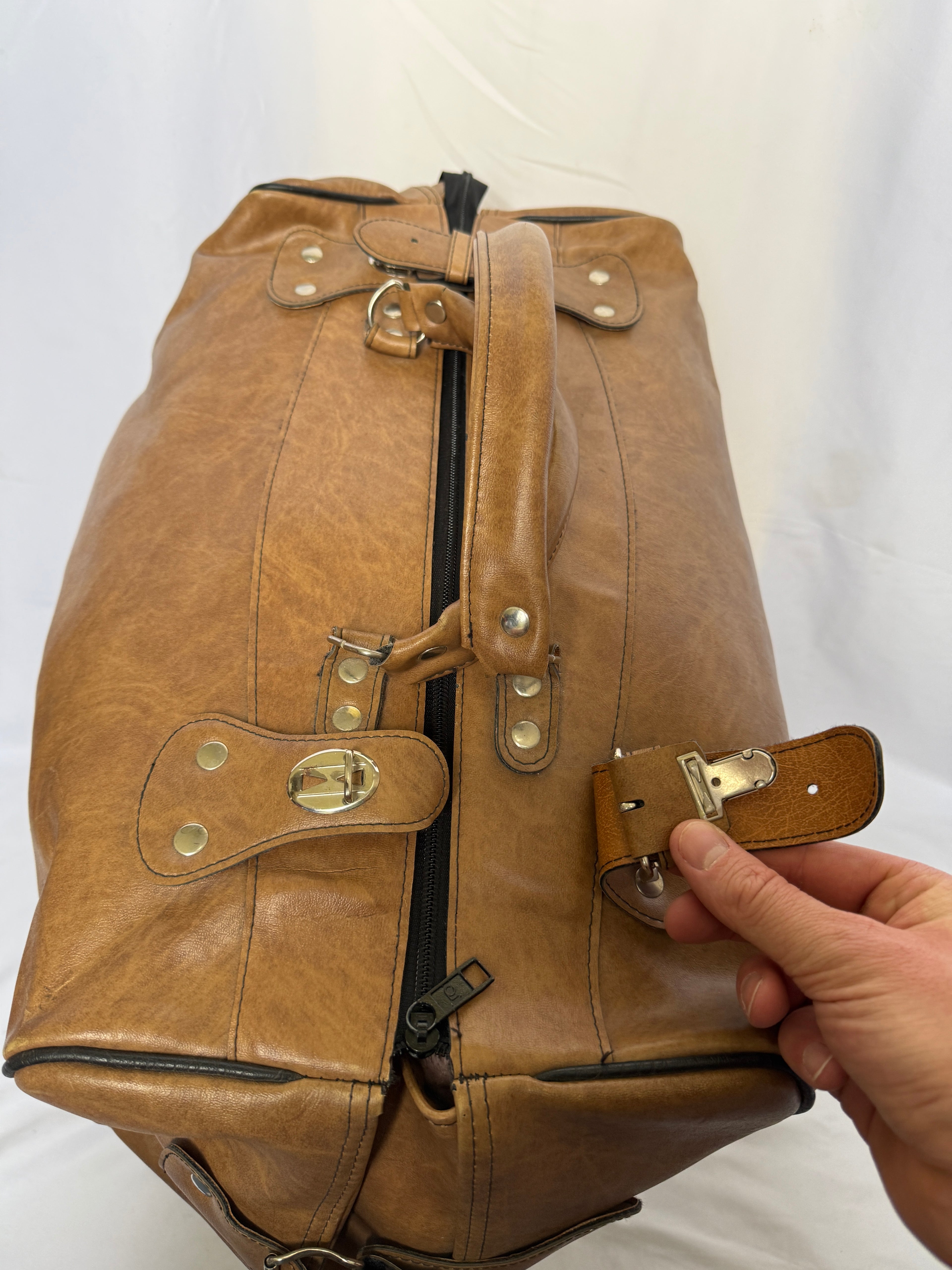 adidas 80er - 90er Vintage Leder Sporttasche / Reisetasche – Rarität