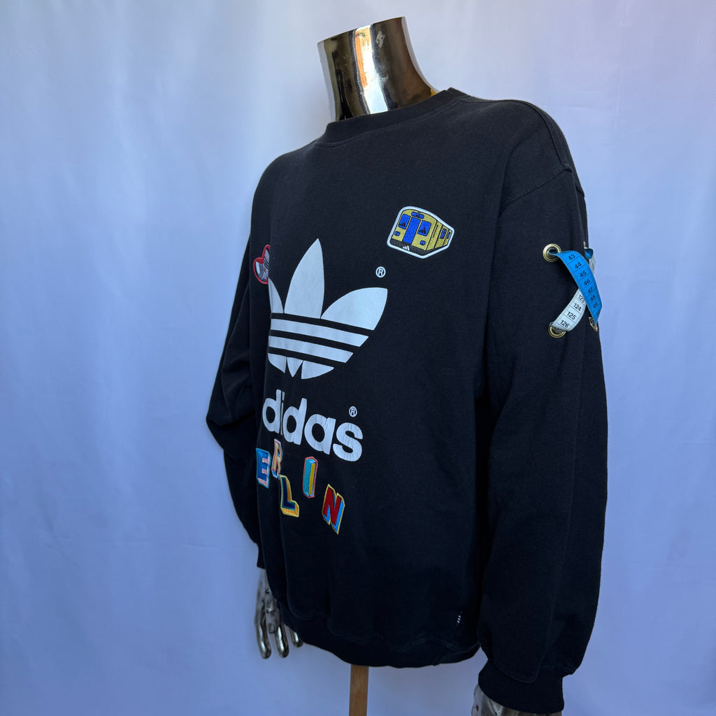 Adidas Berlin Sweatshirt / Pullover - frühe 90er Vintage (seltenes Design) - Größe L