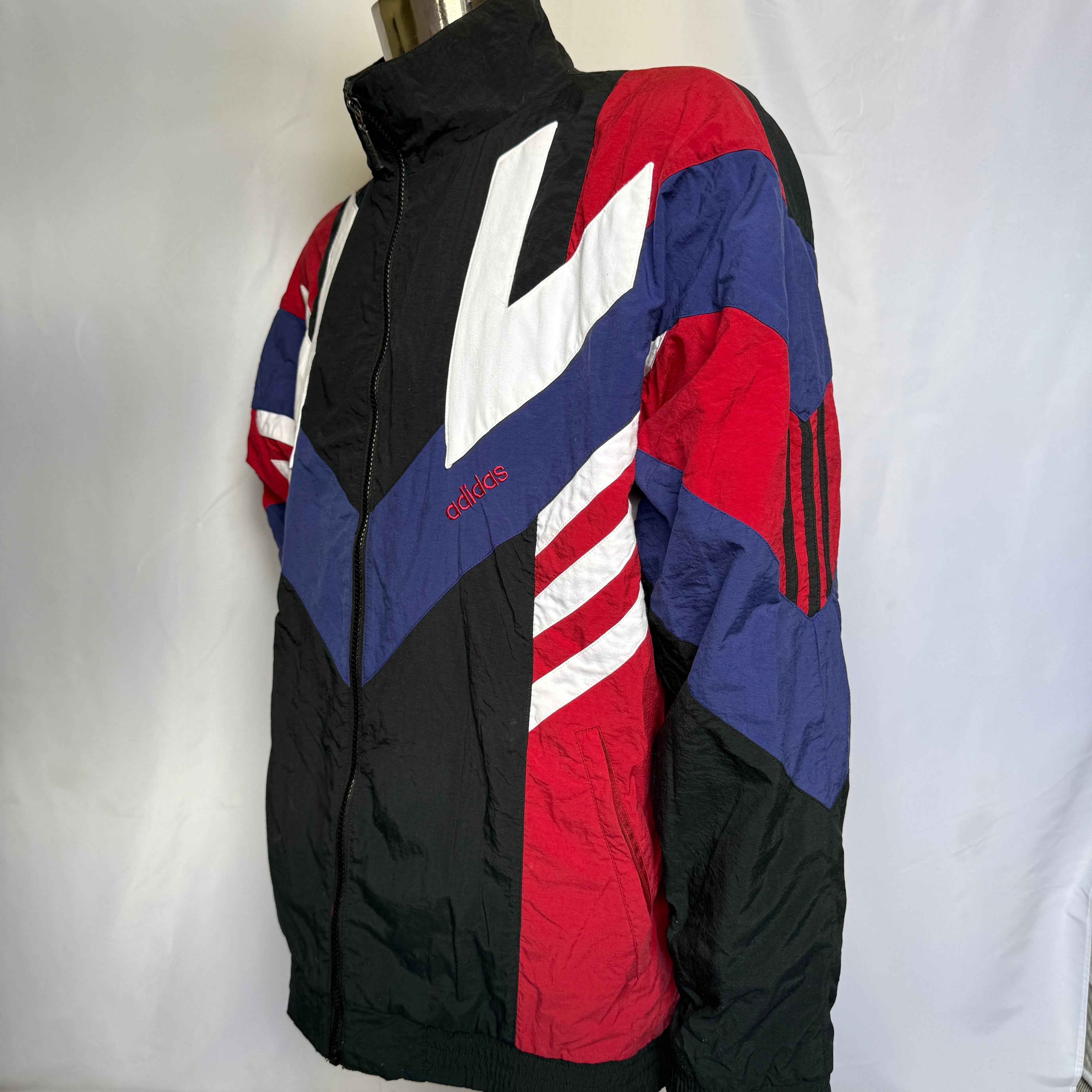 adidas 90er Vintage Track Jacket / Jacke - Y2K / Colorblock - Gr.L