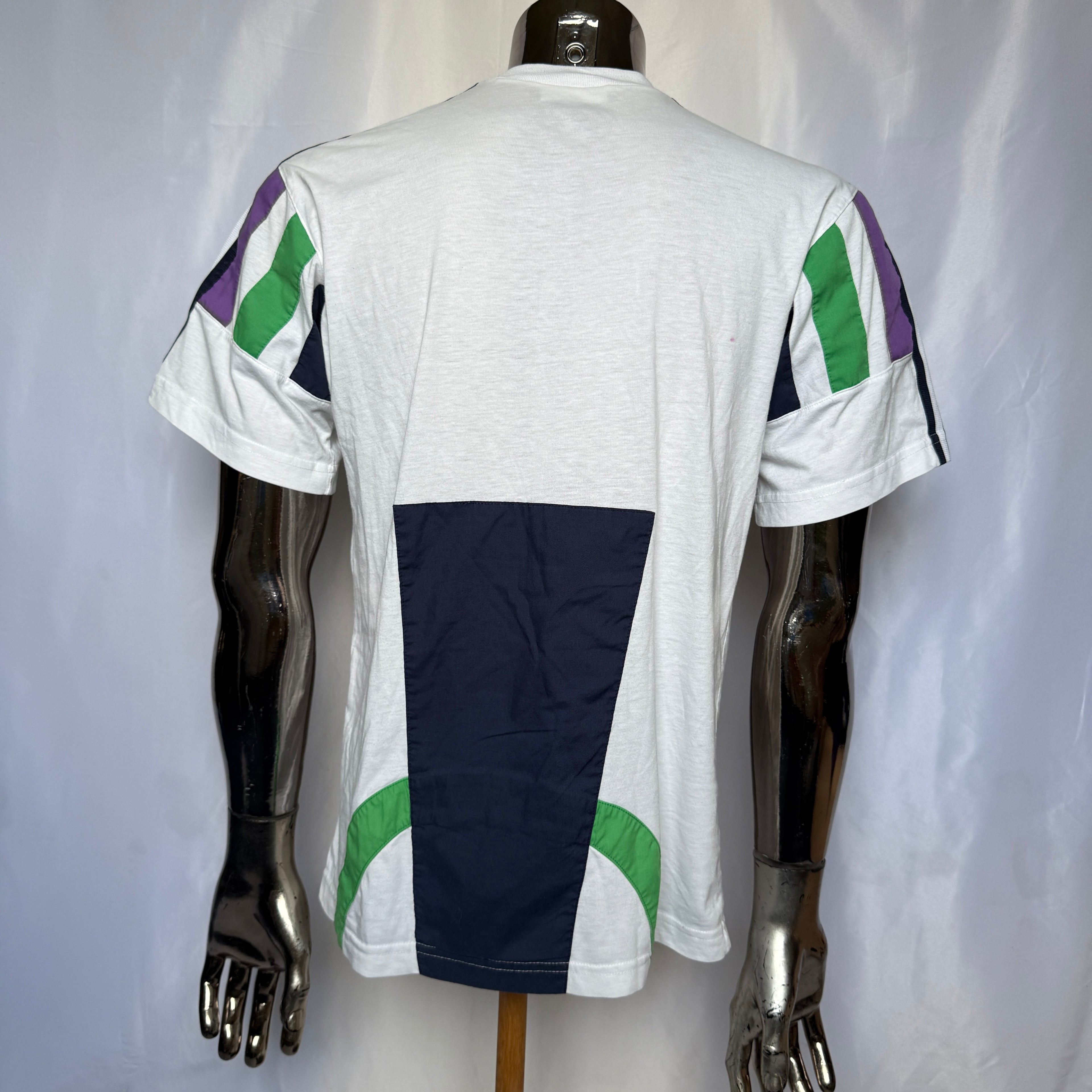 Adidas Originals T-Shirt – Patchwork Panel Design - 90er Jahre Vintage - Größe L
