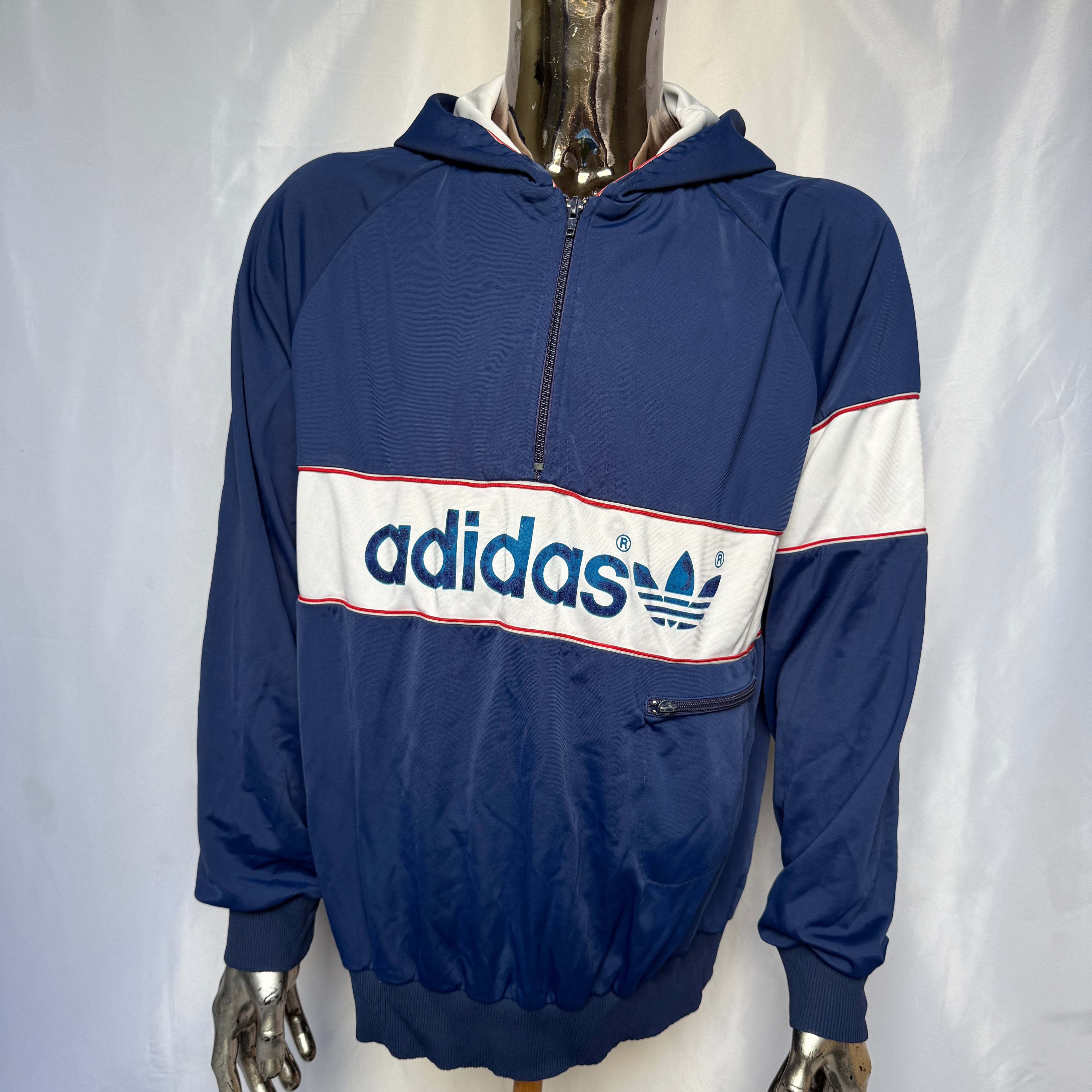 Adidas Originals Halfzip Hoodie (Pullover / Sweatshirt)– 90er Jahre Vintage - Größe L