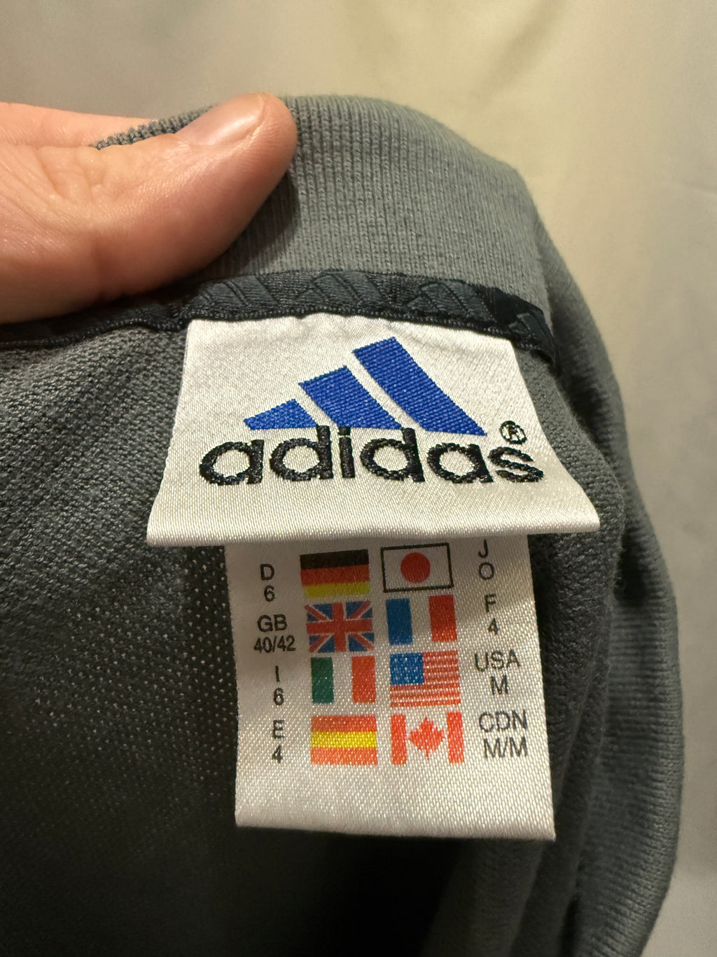 Adidas Performance Polo Shirt – Slate Grey – späte 90er Jahre - Größe M
