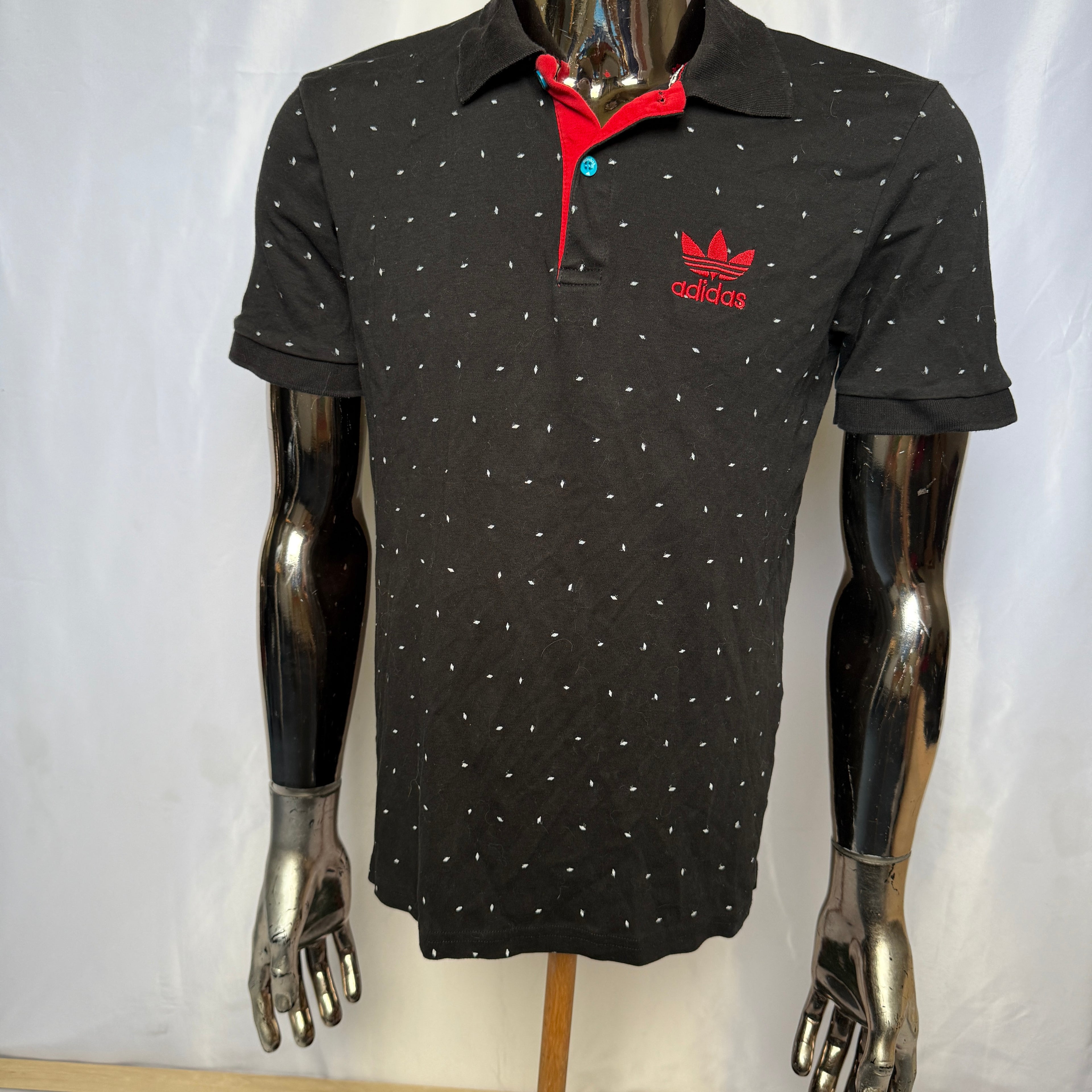 Adidas Originals Polo Shirt “Micro Dots” - frühe 00er Jahre Vintage - Größe L