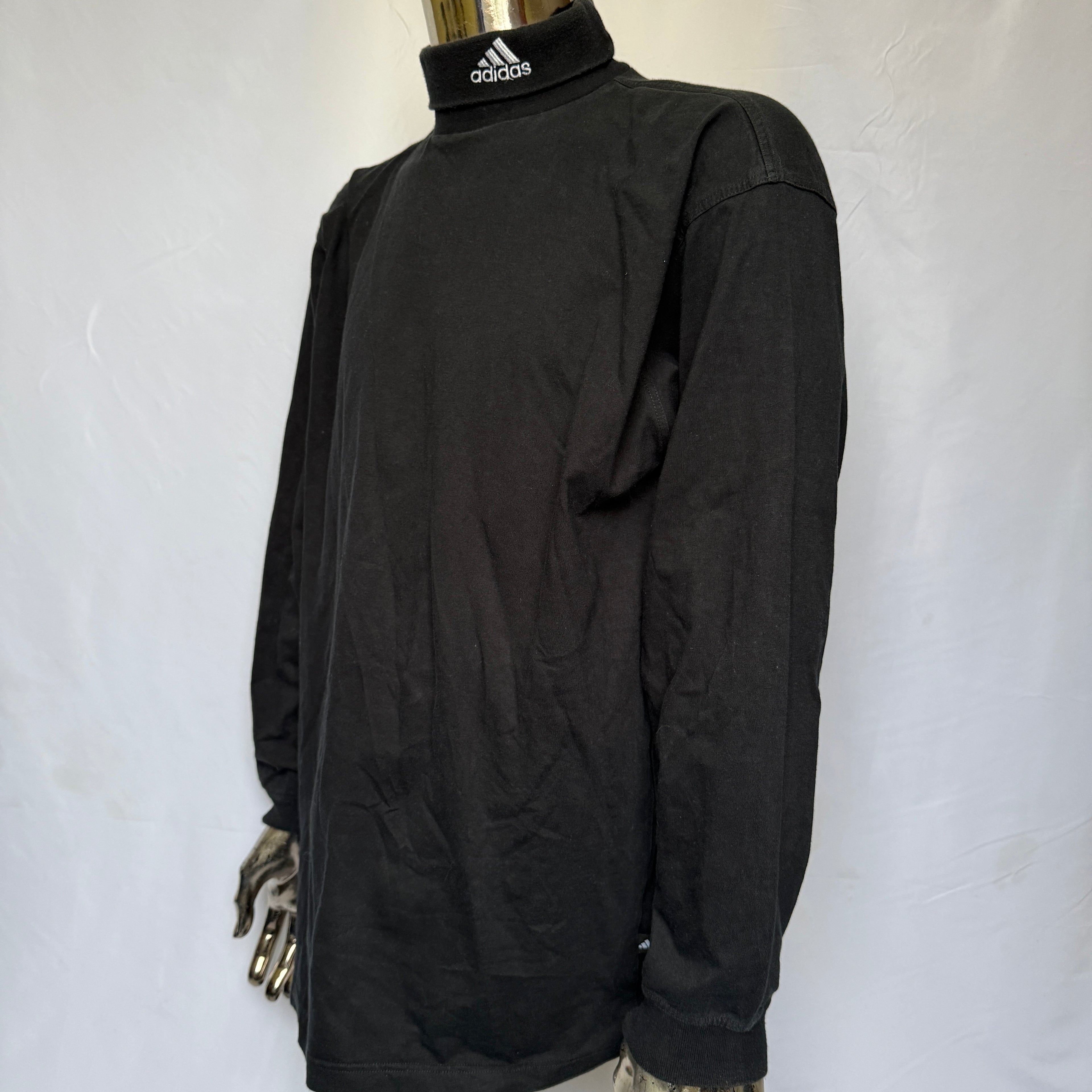 adidas 90er Vintage Rollkragen / Pullover Longsleeve – Gr. L
