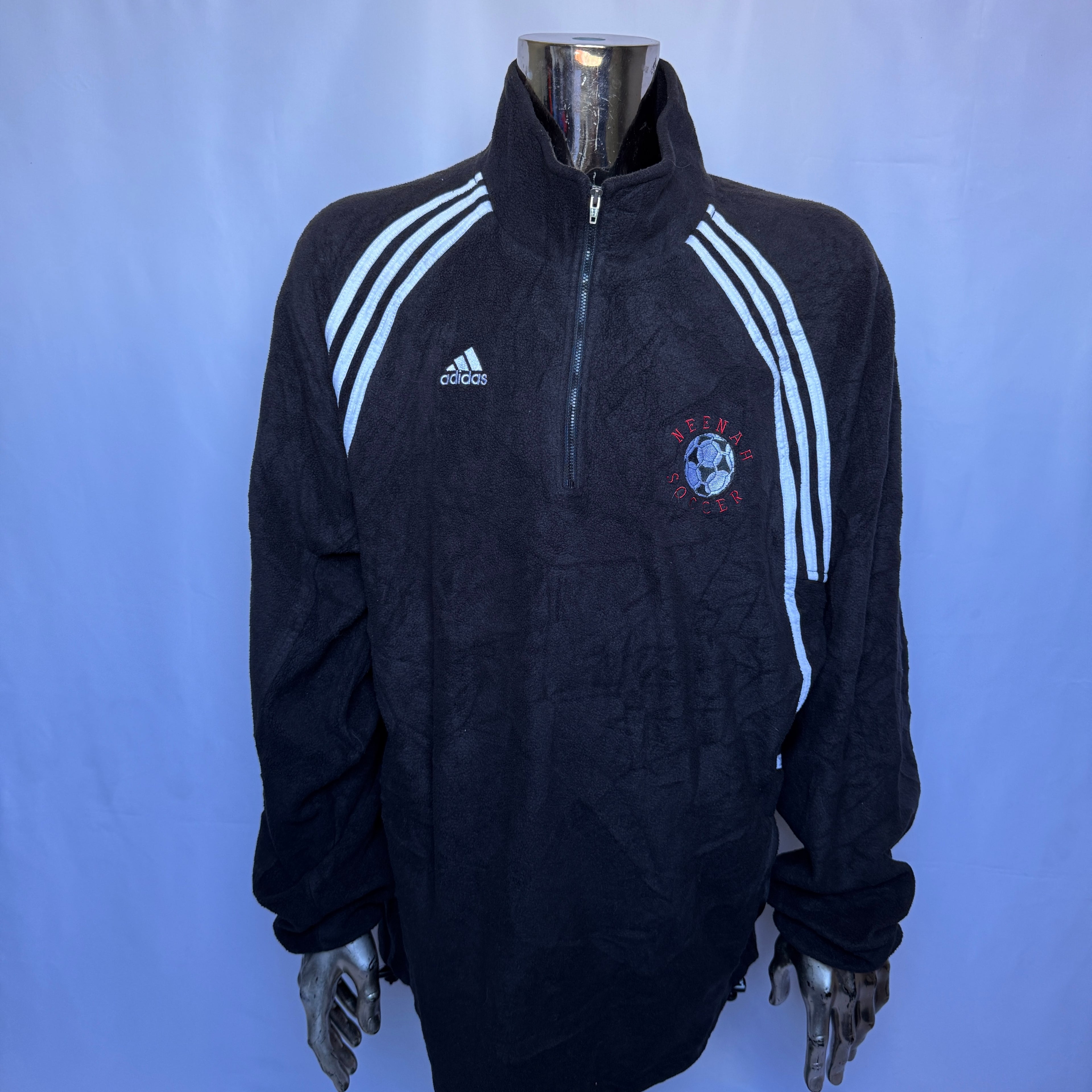 Adidas Half-Zip Fleece Hoodie (Neenah Soccer) – 2000 Vintage - Größe XL