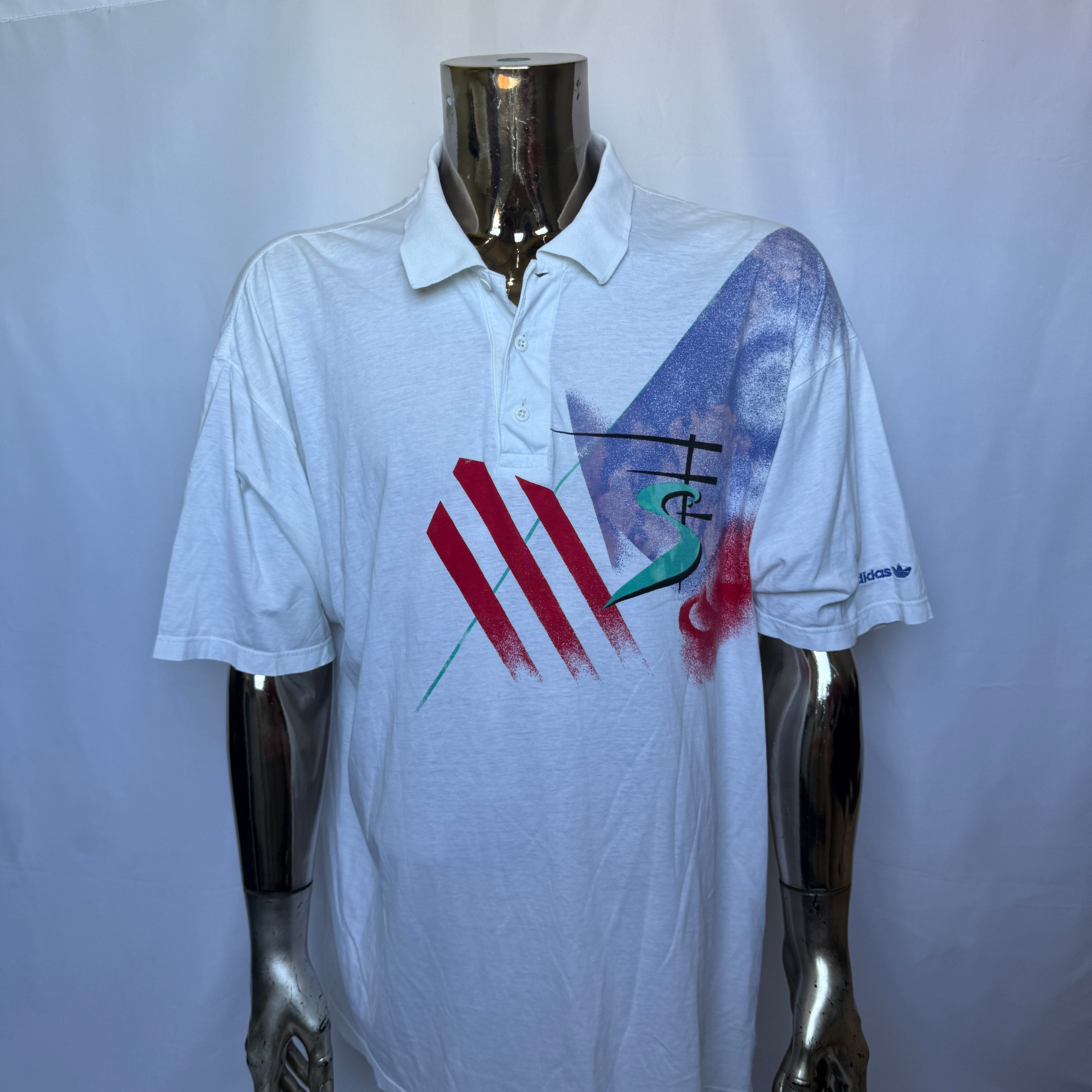 Adidas Originals Polo Shirt – Made in Yugoslavia – 80er Jahre Vintage / Rarität- Größe L
