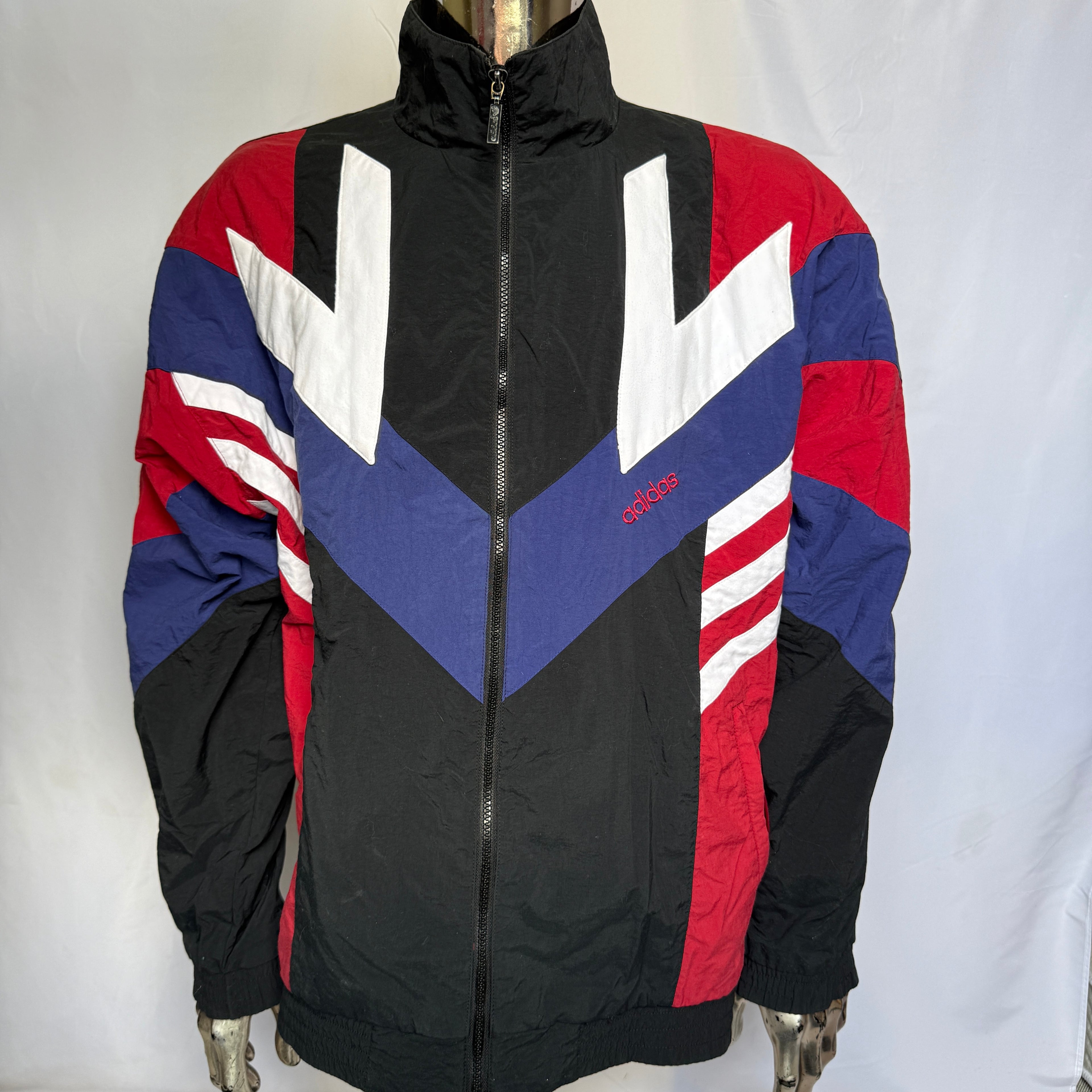 adidas 90er Vintage Track Jacket / Jacke - Y2K / Colorblock - Gr.L