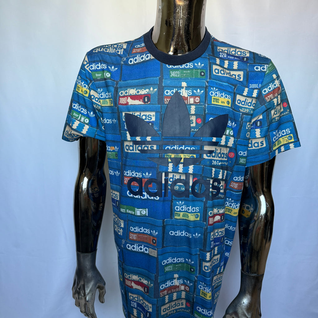 Adidas Originals “Shoebox Allover Print” T-Shirt – Retro / selten - Größe L