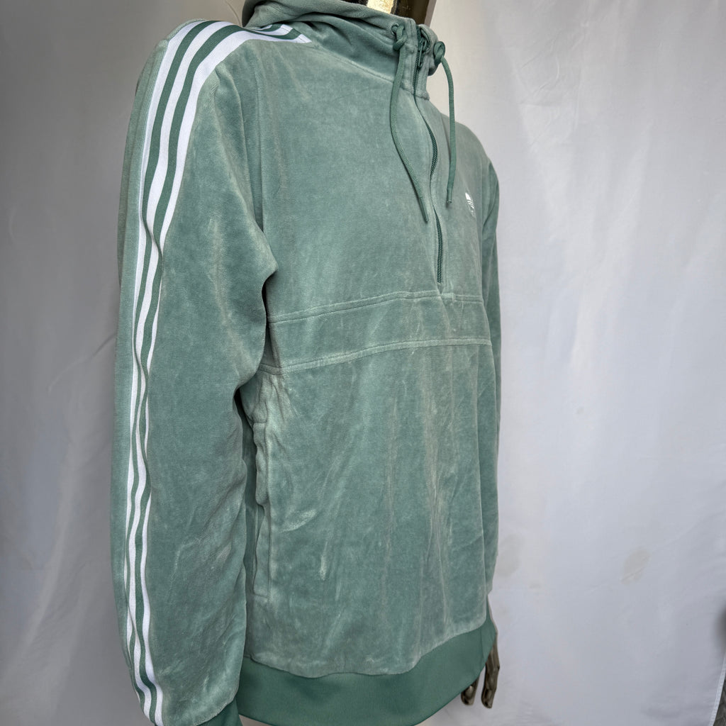 adidas Velour / Samt Hoodie / Pullover – Trefoil – Retro – Gr. M