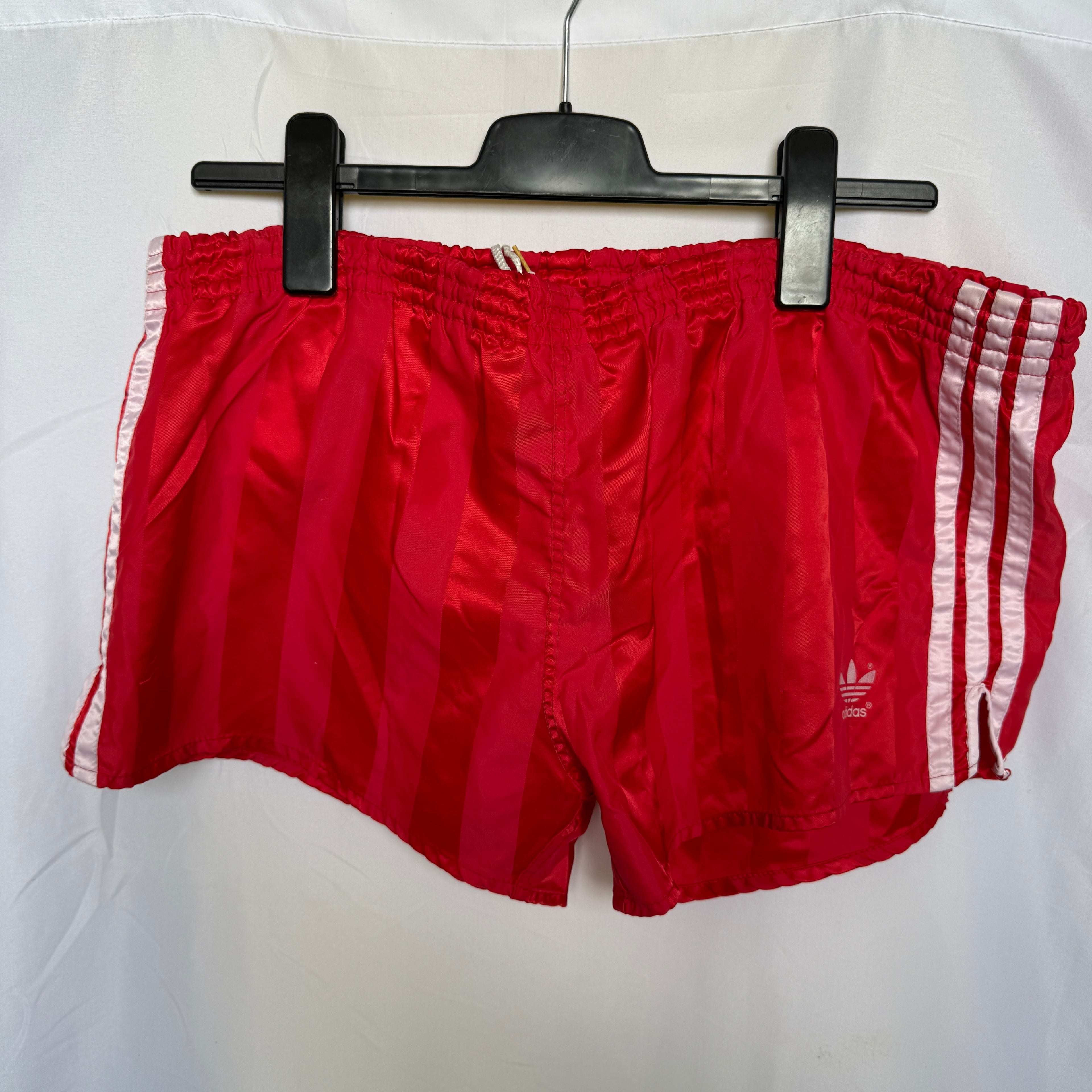adidas 70er 80er Vintage Shorts Sprinter Hose – Glanz / Satin Rarität – Gr. M-L
