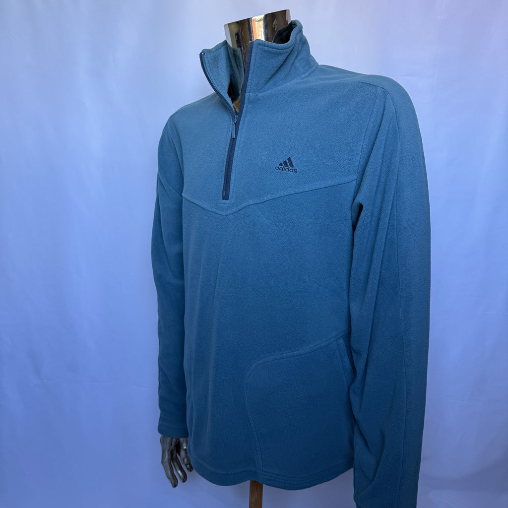 Adidas Fleece Half-Zip Pullover – Anfang 00er Jahre Vintage - Größe L