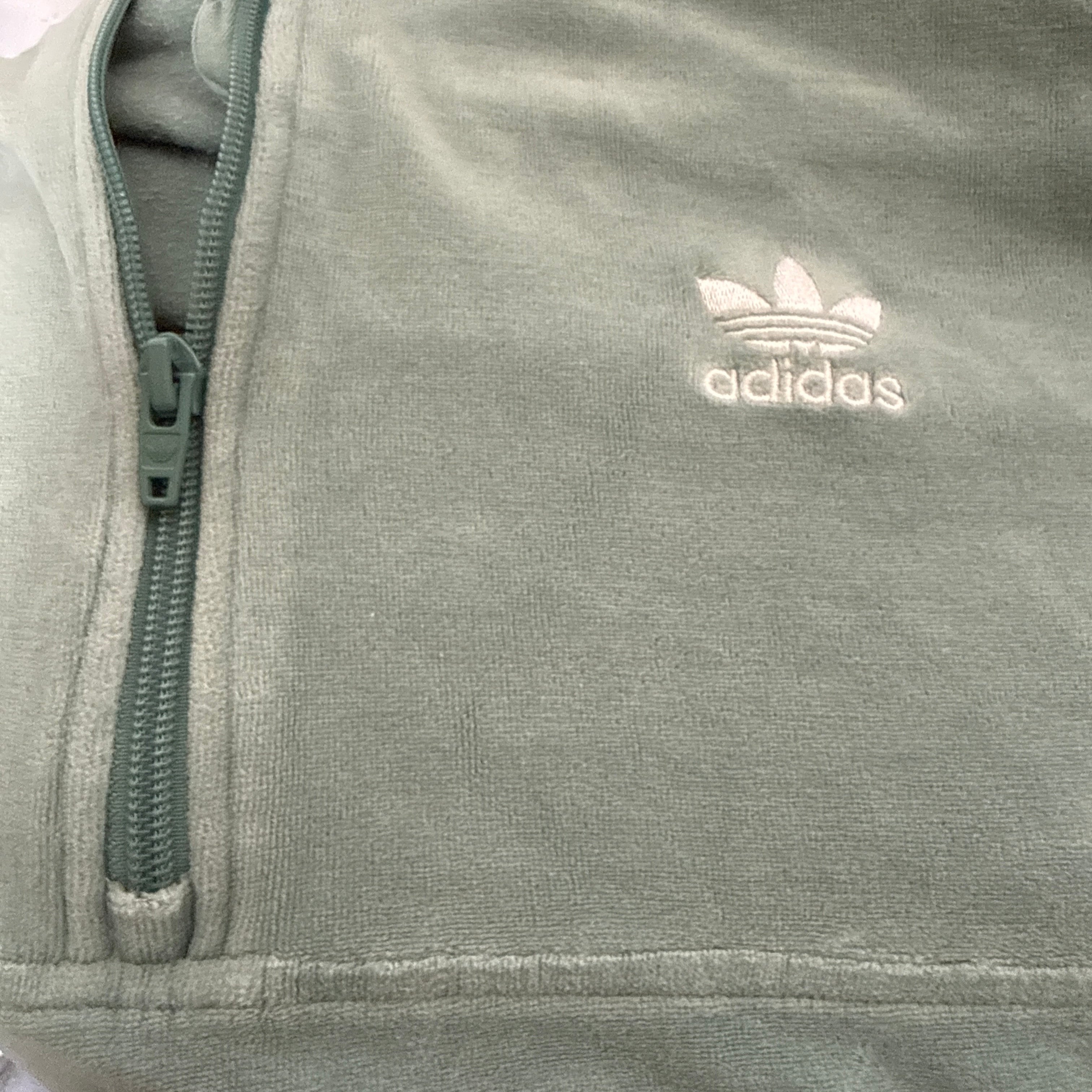 adidas Velour / Samt Hoodie / Pullover – Trefoil – Retro – Gr. M