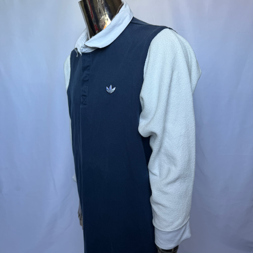 Adidas Originals Longsleeve Polo – Two-Tone College Style – Größe L