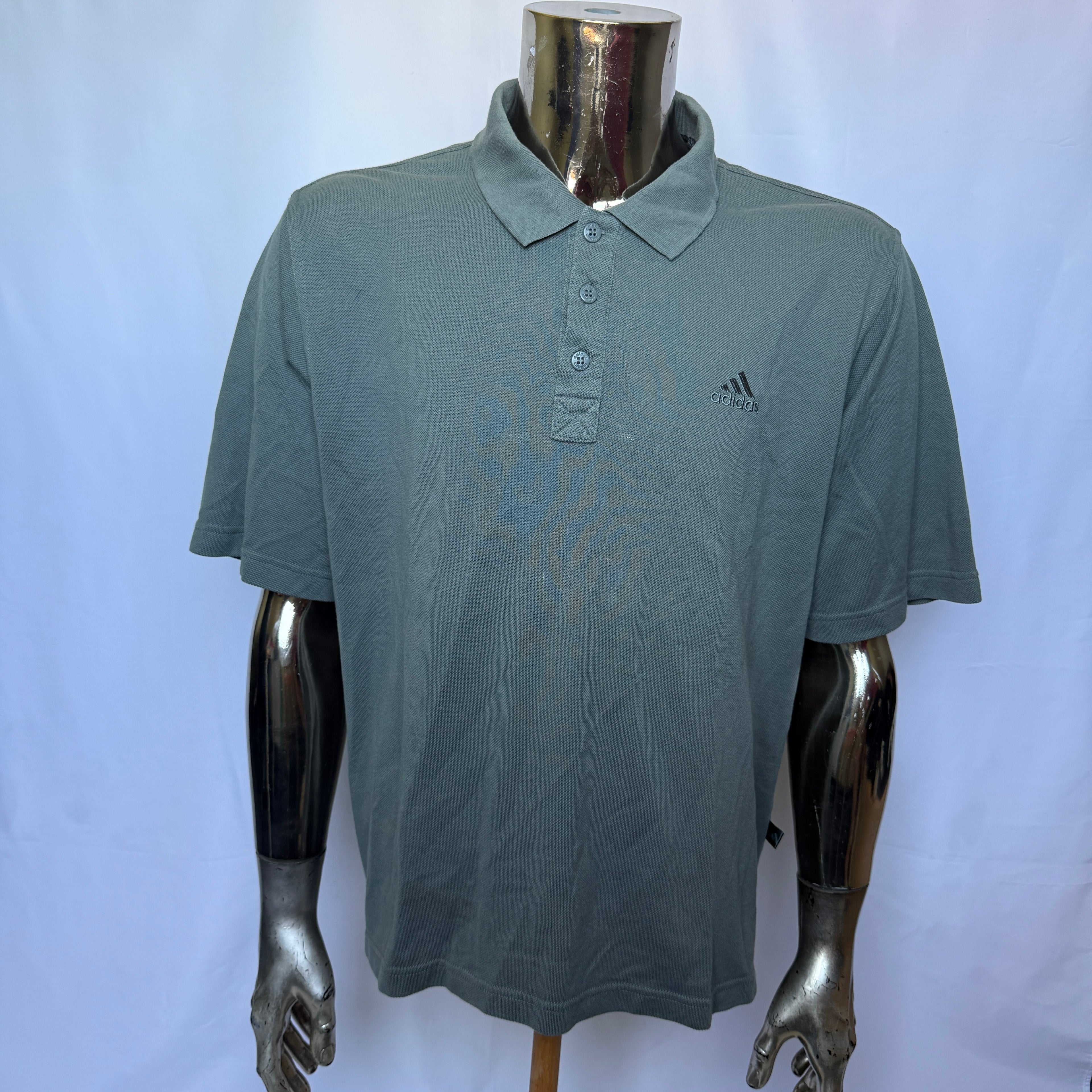 Adidas Performance Polo Shirt – Slate Grey – späte 90er Jahre - Größe M