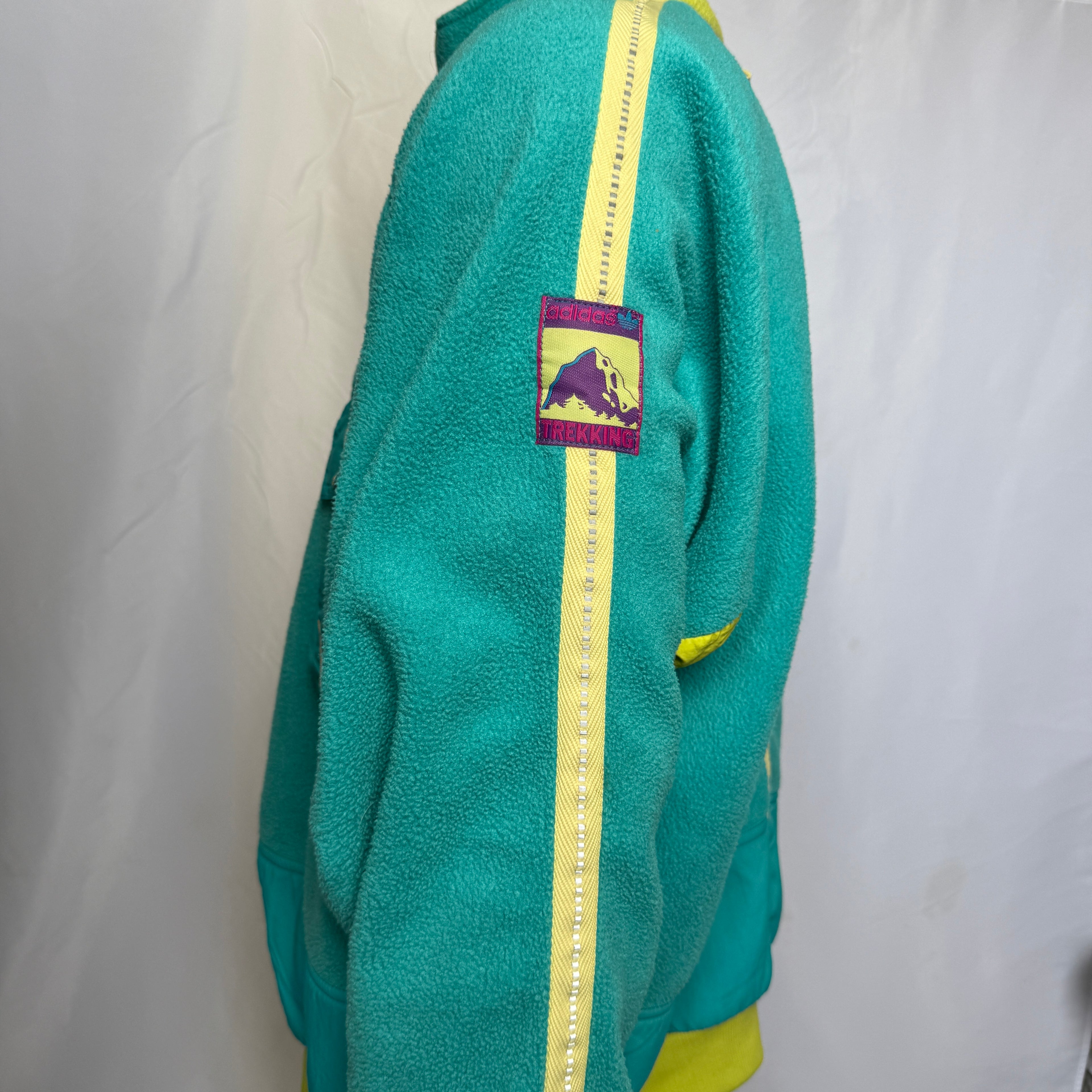 adidas 80er 90er Vintage Polarlite / Trekking Fleece Pullover / Hoodie – Colorblock – Gr. M