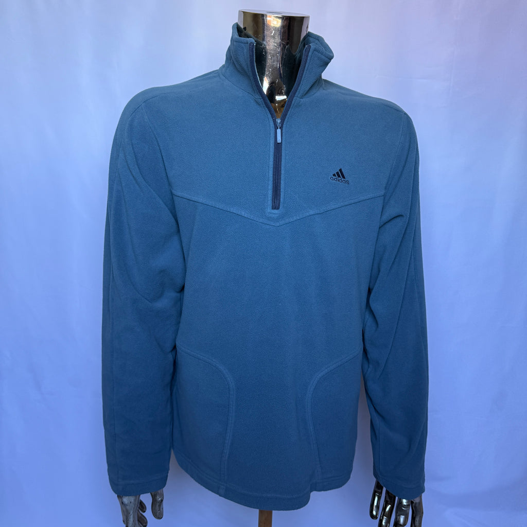 Adidas Fleece Half-Zip Pullover – Anfang 00er Jahre Vintage - Größe L