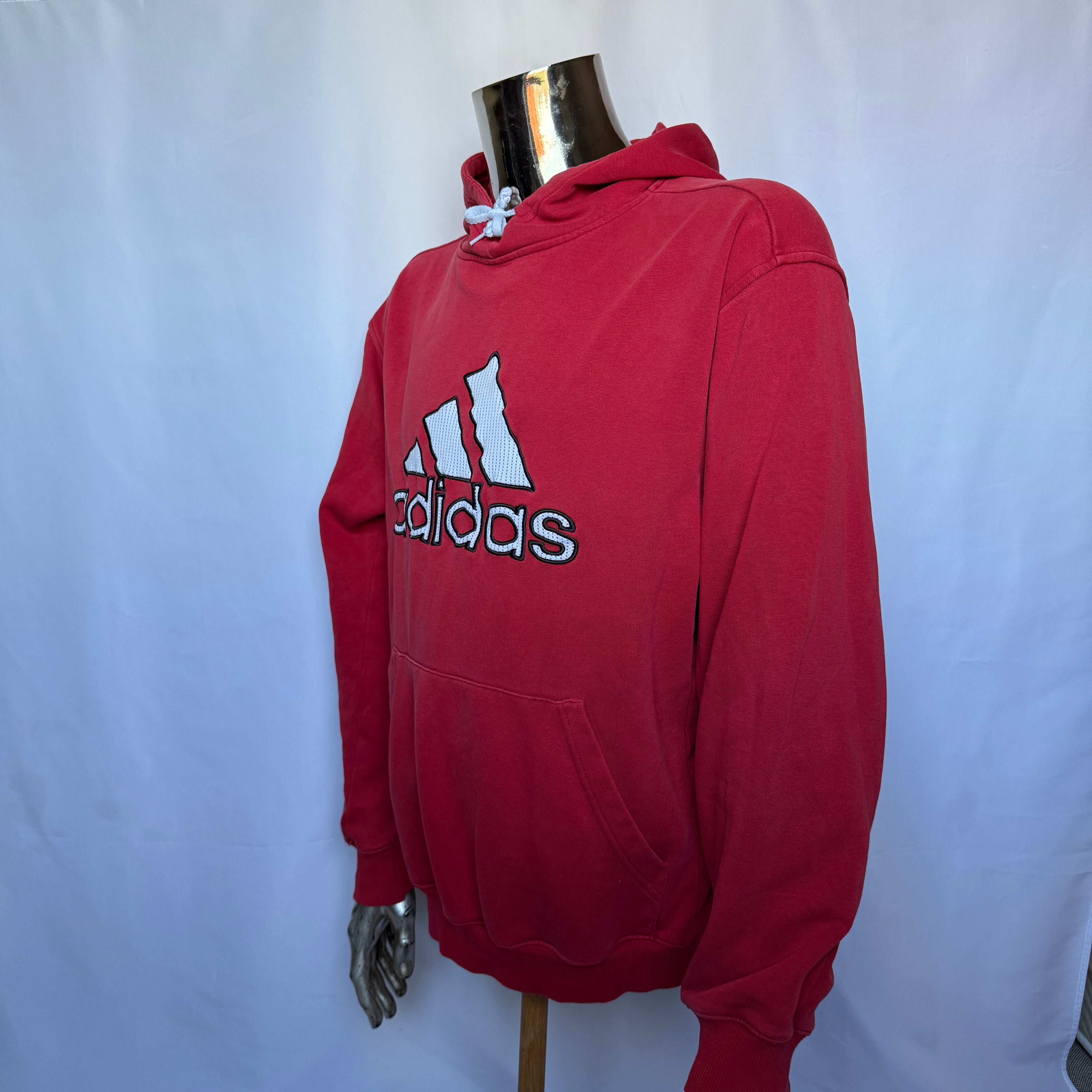 Adidas Hoodie – Red Logo Hoodie – 2006 Vintage - Größe XL