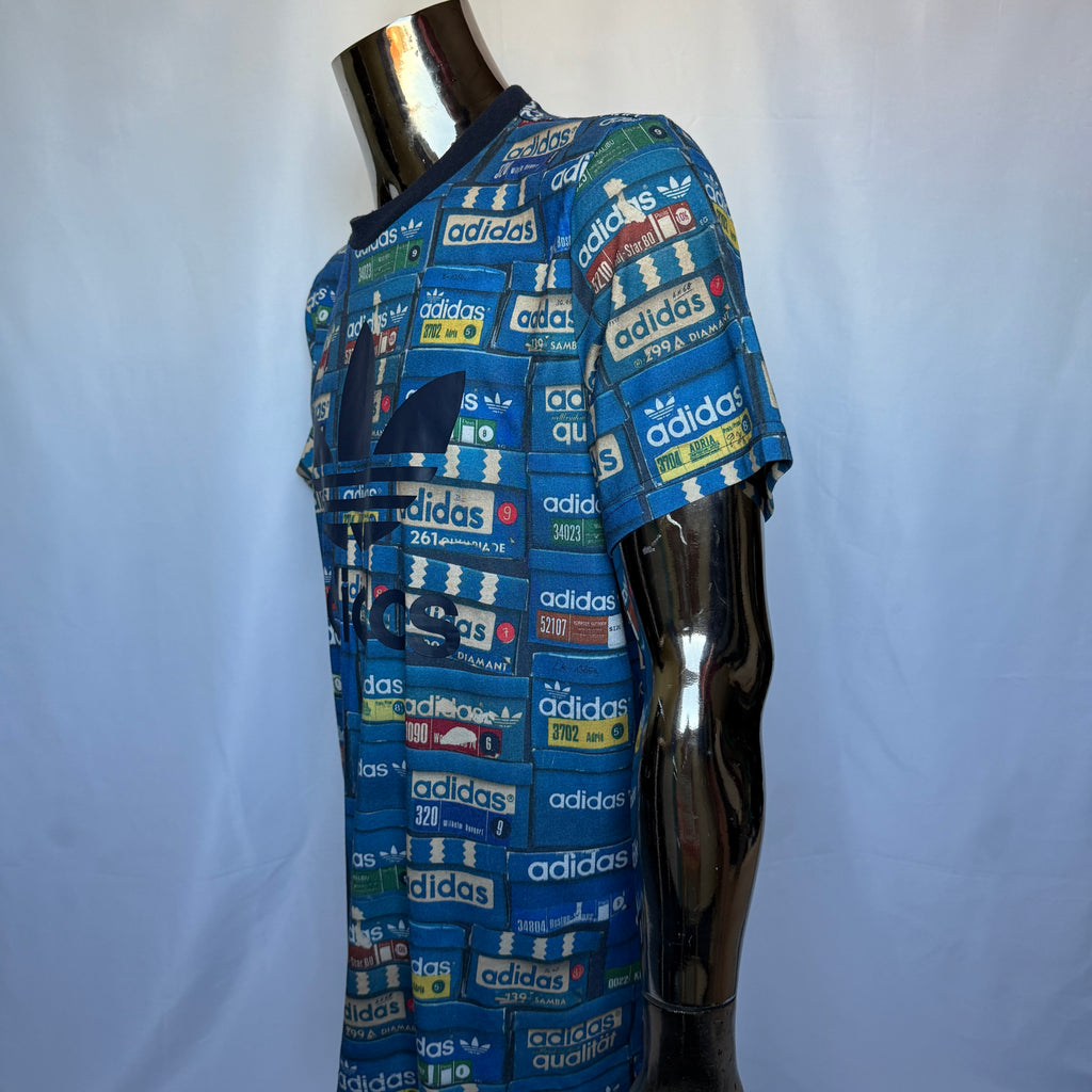 Adidas Originals “Shoebox Allover Print” T-Shirt – Retro / selten - Größe L