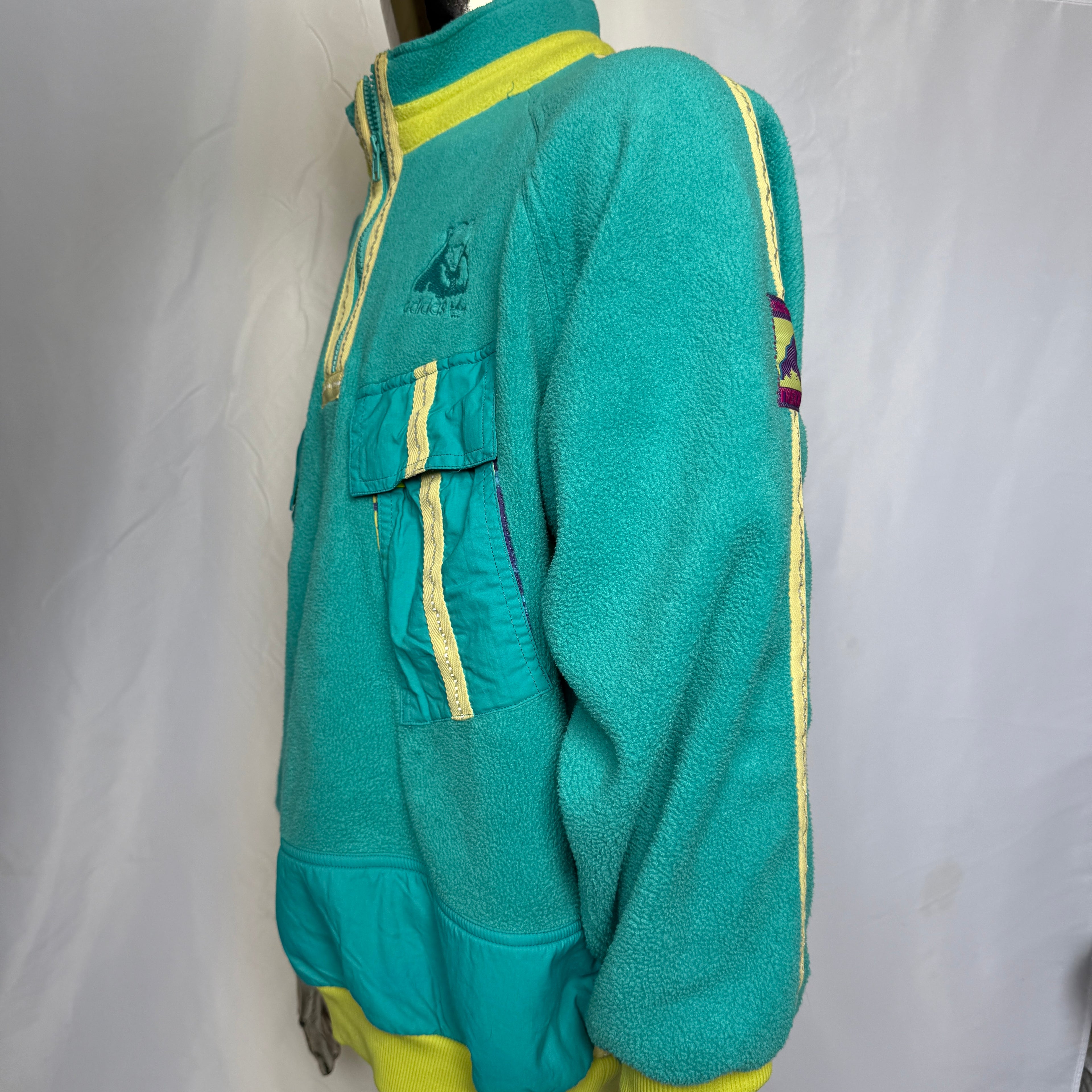 adidas 80er 90er Vintage Polarlite / Trekking Fleece Pullover / Hoodie – Colorblock – Gr. M