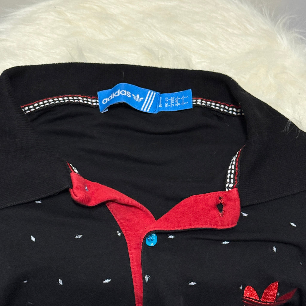 Adidas Originals Poloshirt / Polohemd Micro Dots - 90er Vintage - Größe L