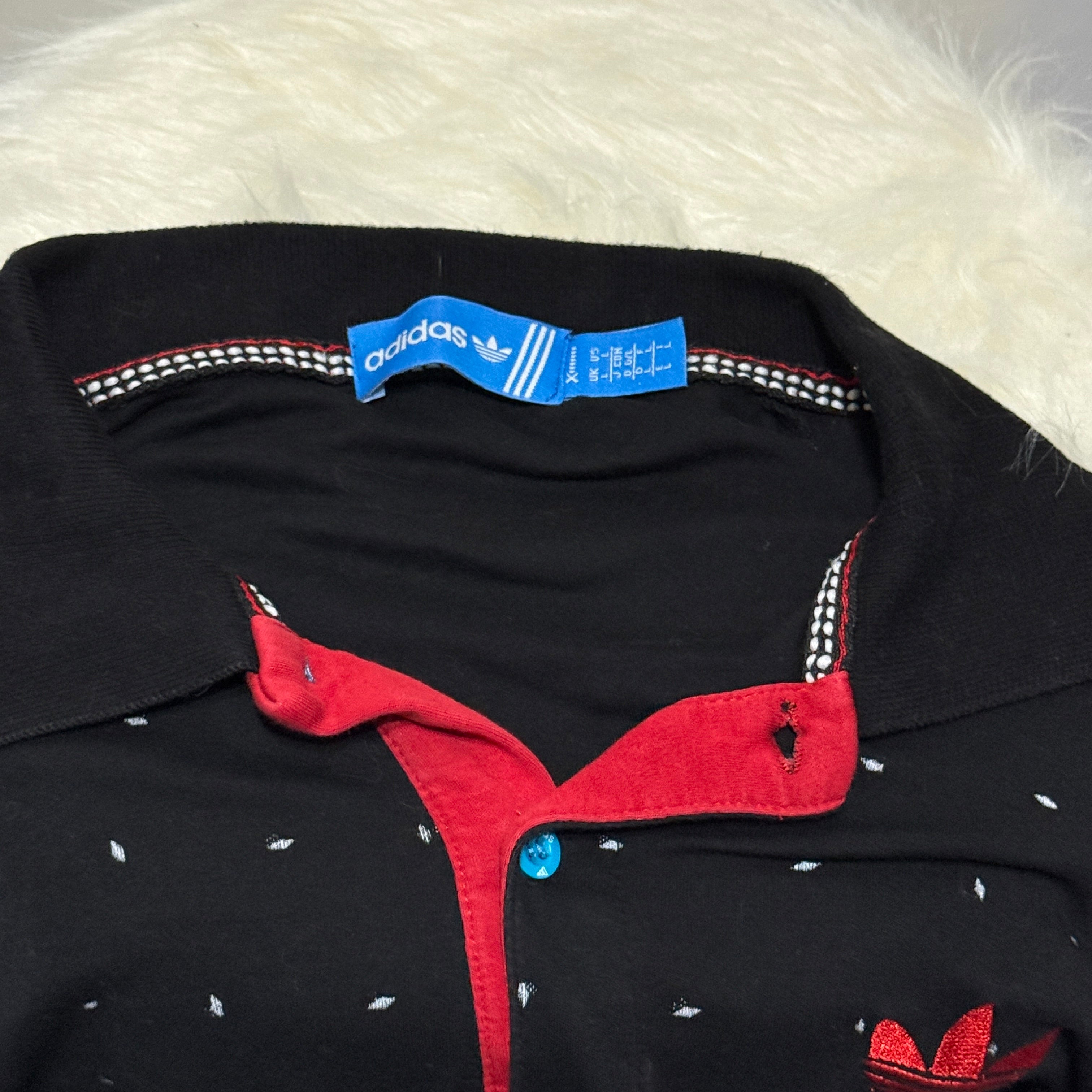 Adidas Originals Polo Shirt “Micro Dots” - frühe 00er Jahre Vintage - Größe L