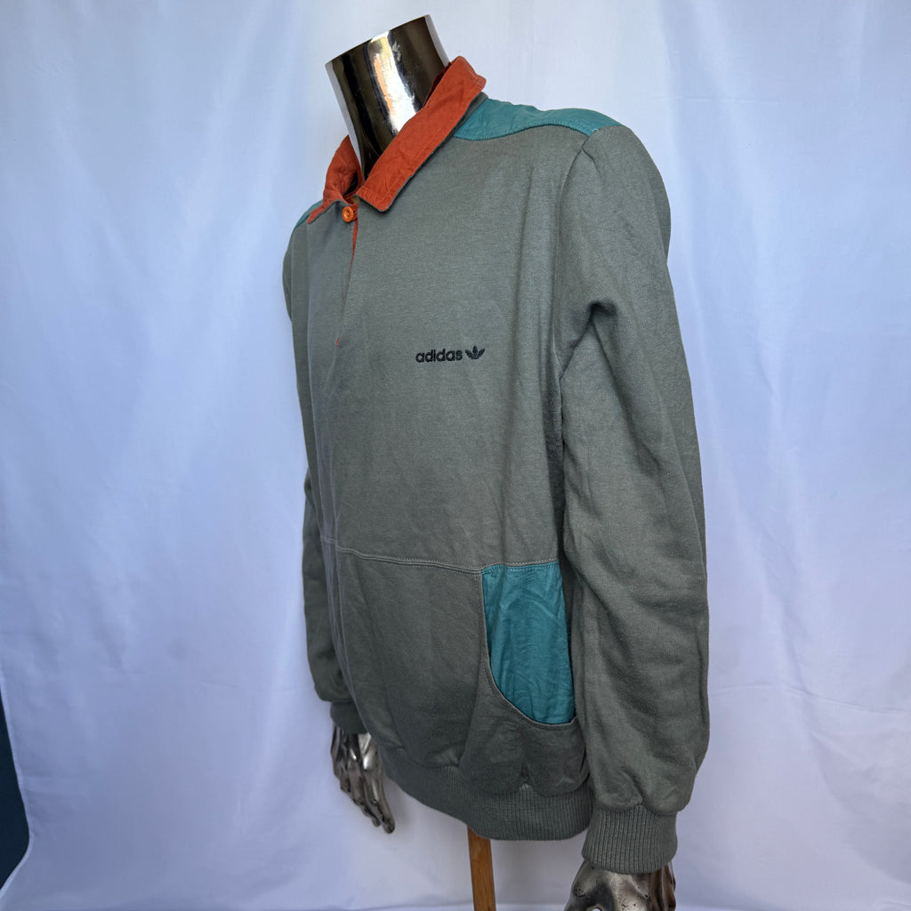 Adidas Vintage Sweatshirt / Polo – Made in France – 80er Jahre (Vintage / Rarität) - Größe L