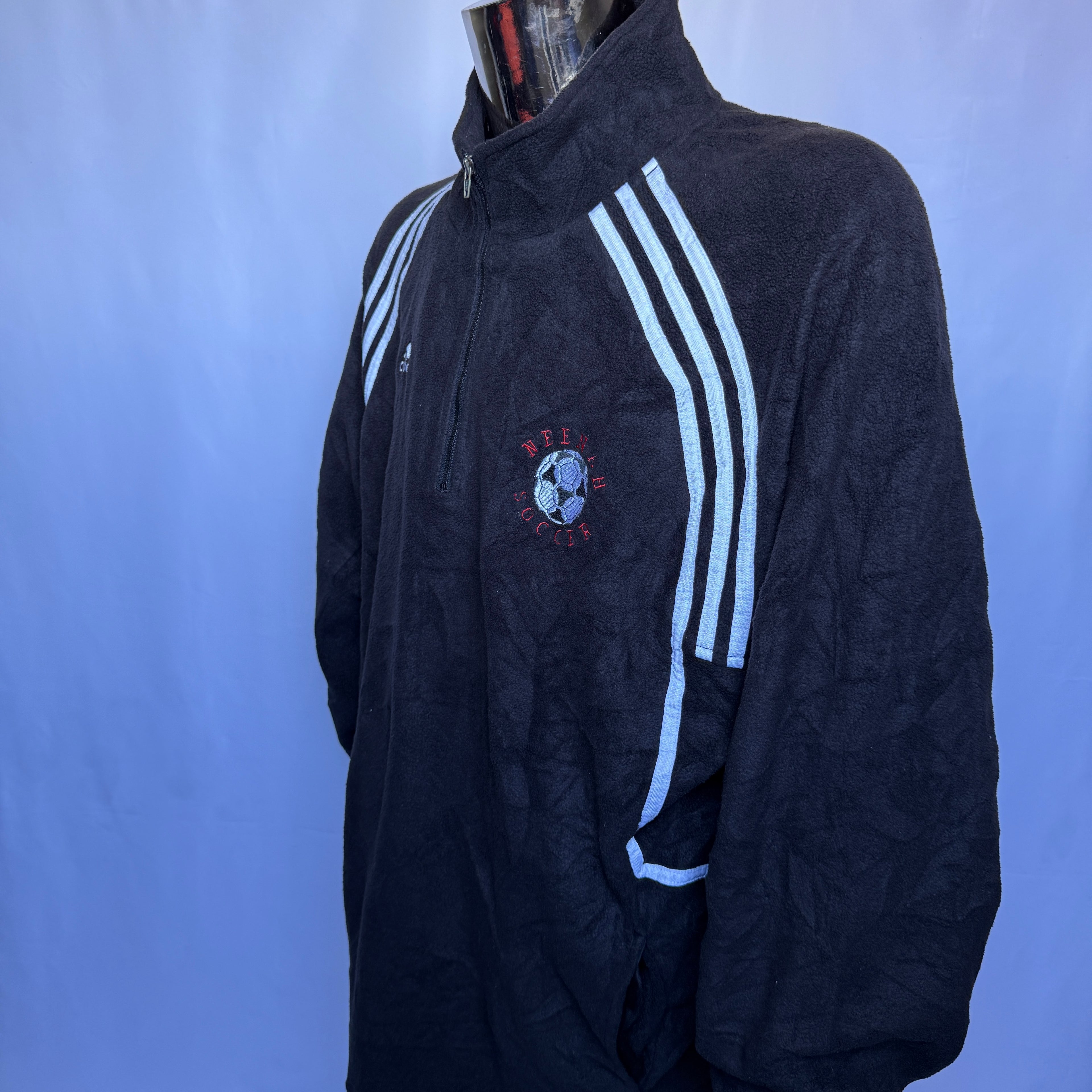 Adidas Half-Zip Fleece Hoodie (Neenah Soccer) – 2000 Vintage - Größe XL
