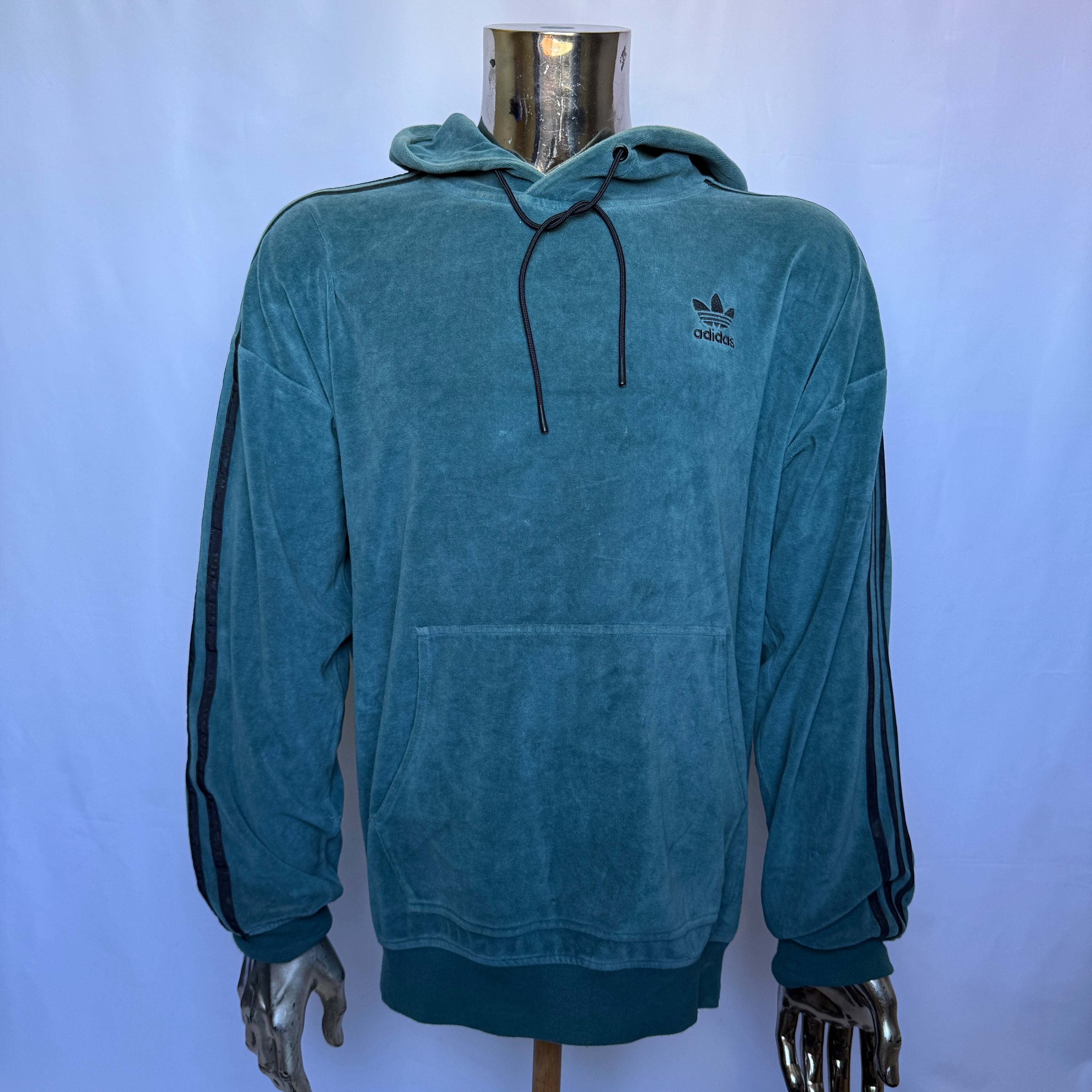 Adidas Velour/Samt Hoodie (Pullover / Sweatshirt) - Limited Retro – Größe M
