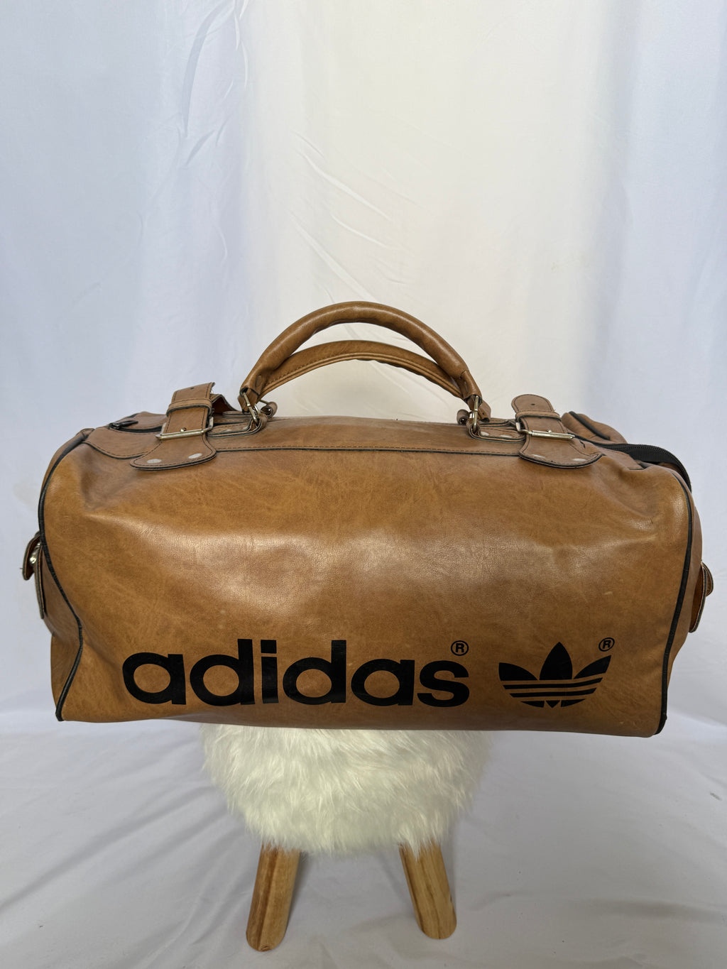 adidas 80er - 90er Vintage Leder Sporttasche / Reisetasche – Rarität