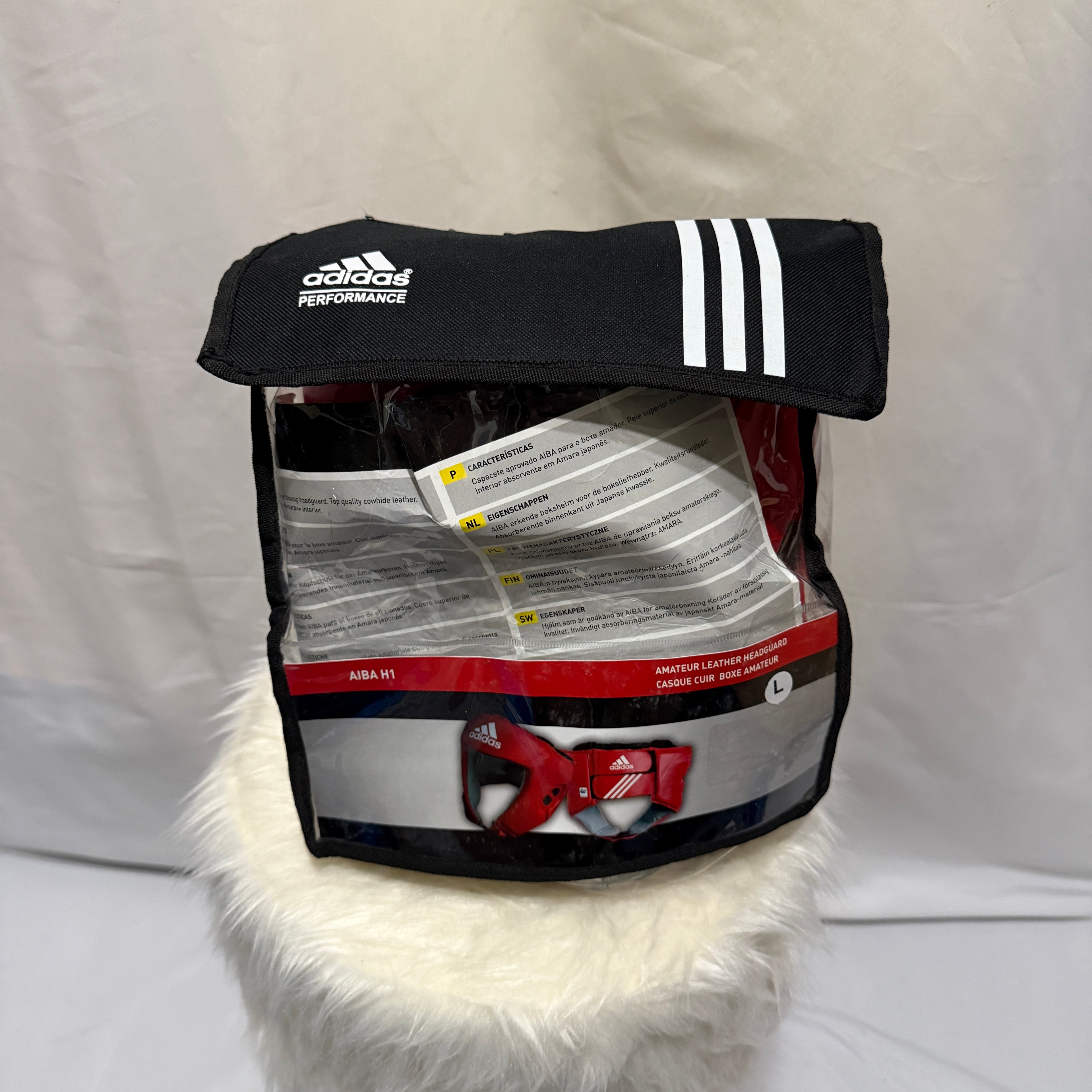 Adidas AIBA H1 Leather Headguard / Kopfschutz / Helm – Größe L