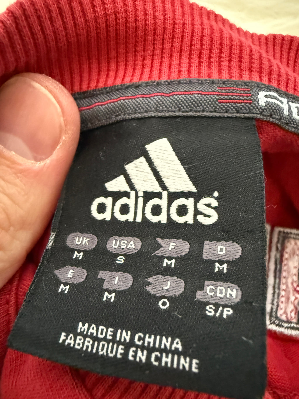 adidas 90er Vintage T-Shirt / Shirt – „49“ Patch Y2K – Gr. M