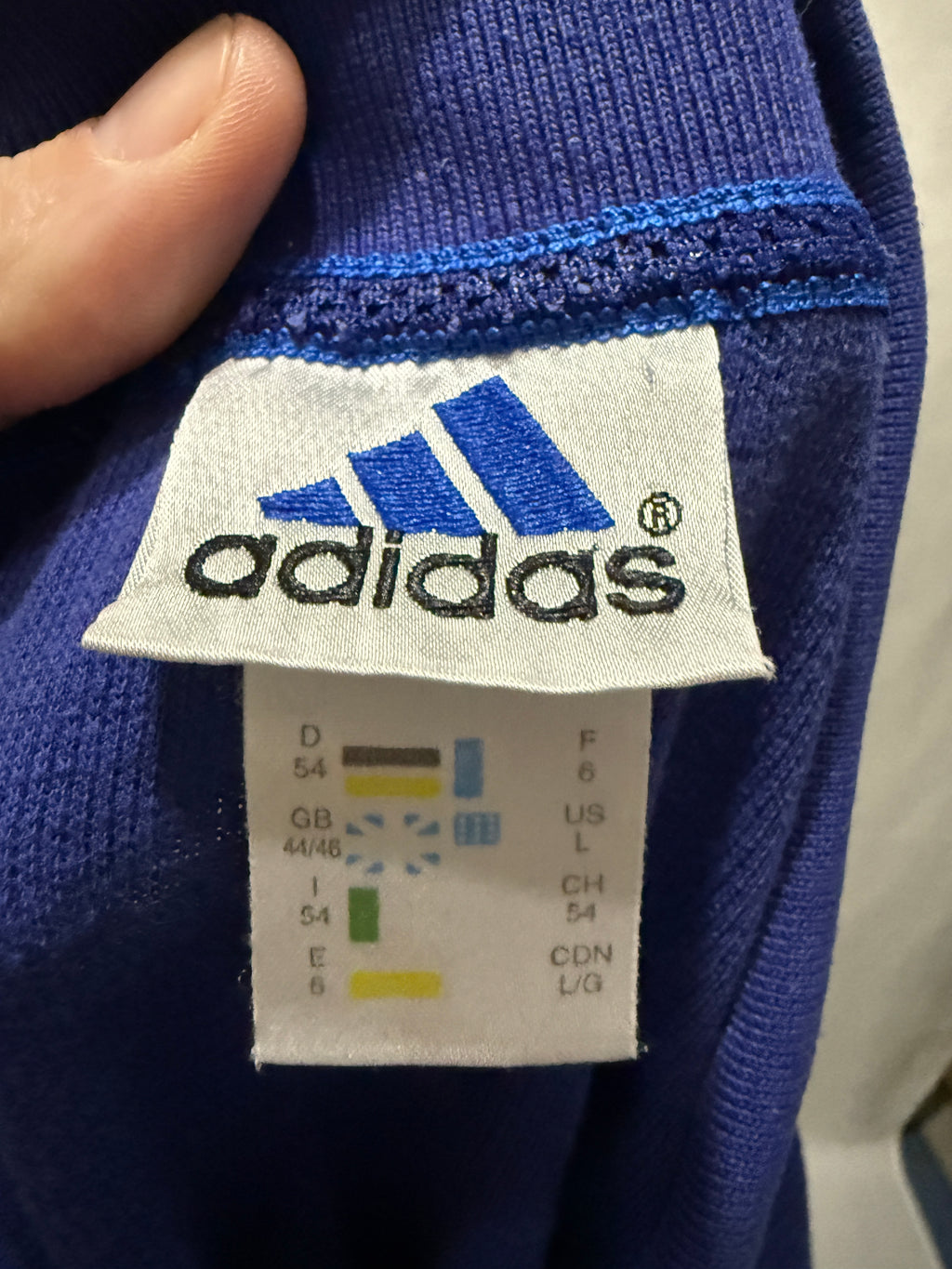 Adidas Climacool Polo Shirt – Blau/Weiß – frühe 00er Jahre - Größe L