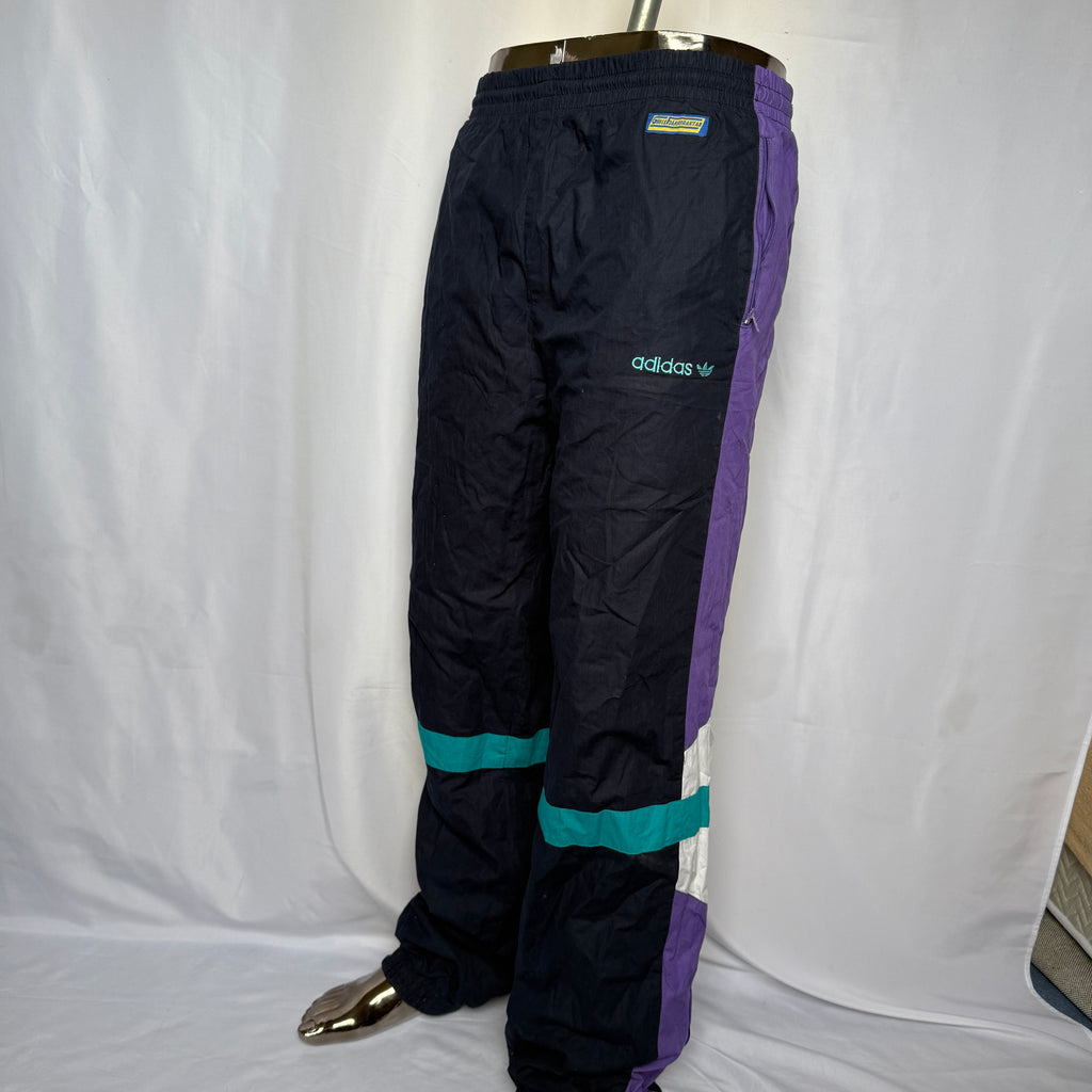Adidas Originals Nylon Jogginghose / Trainingshose - frühe 90er Jahre Vintage - Größe L