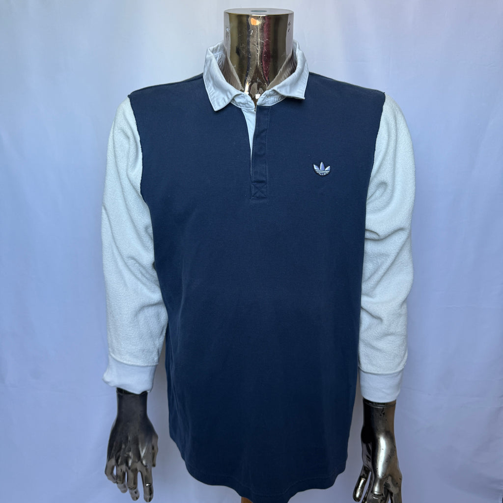 Adidas Originals Longsleeve Polo – Two-Tone College Style – Größe L