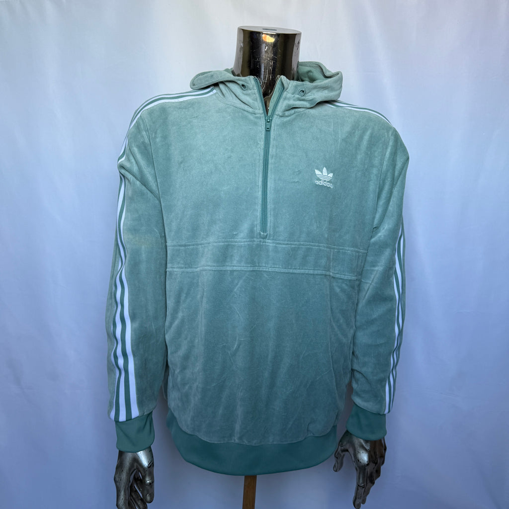 Adidas Originals Velours (Samt) Hoodie – Casual Vintage Style - Größe M