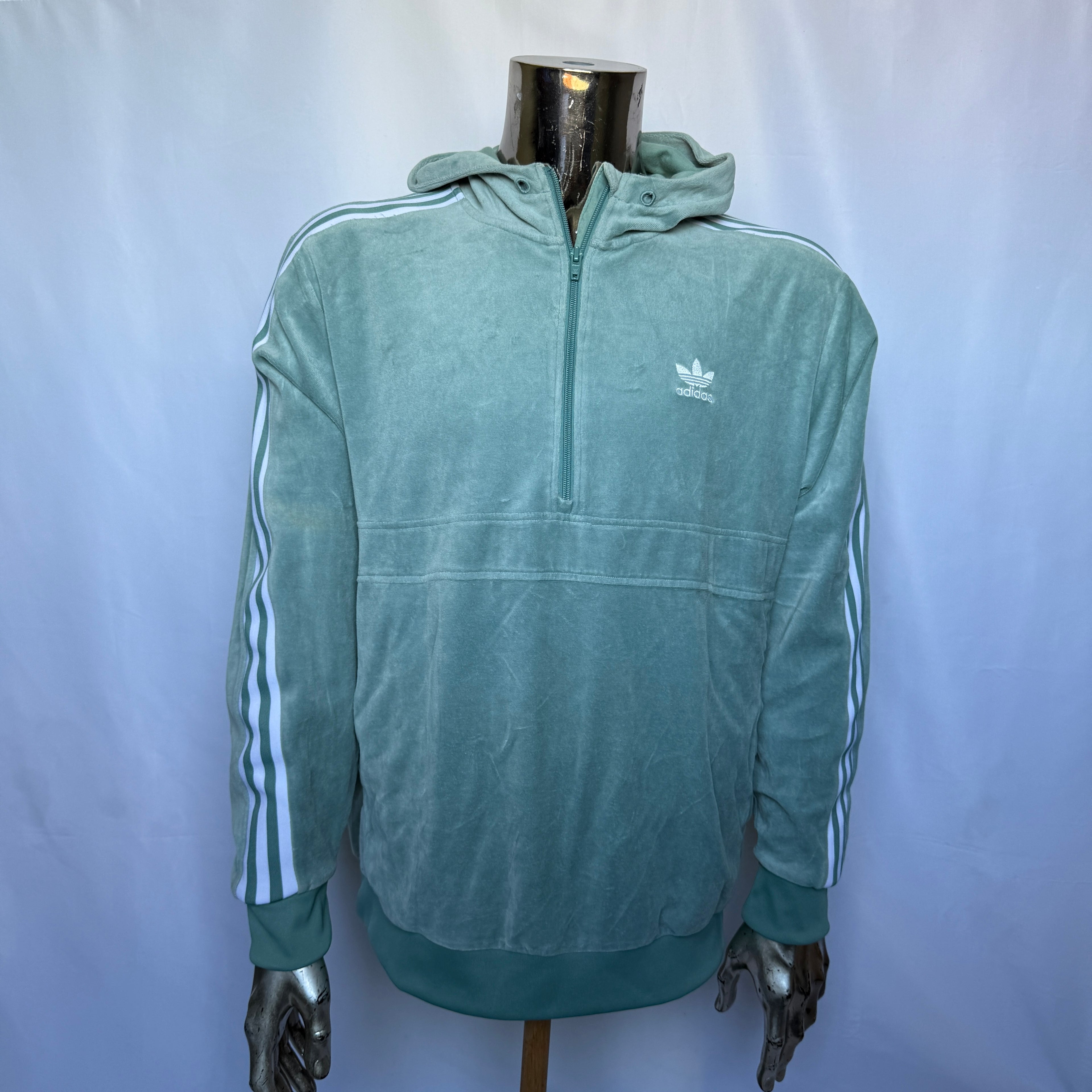 Adidas Originals Velours (Samt) Hoodie – Casual Vintage Style - Größe M
