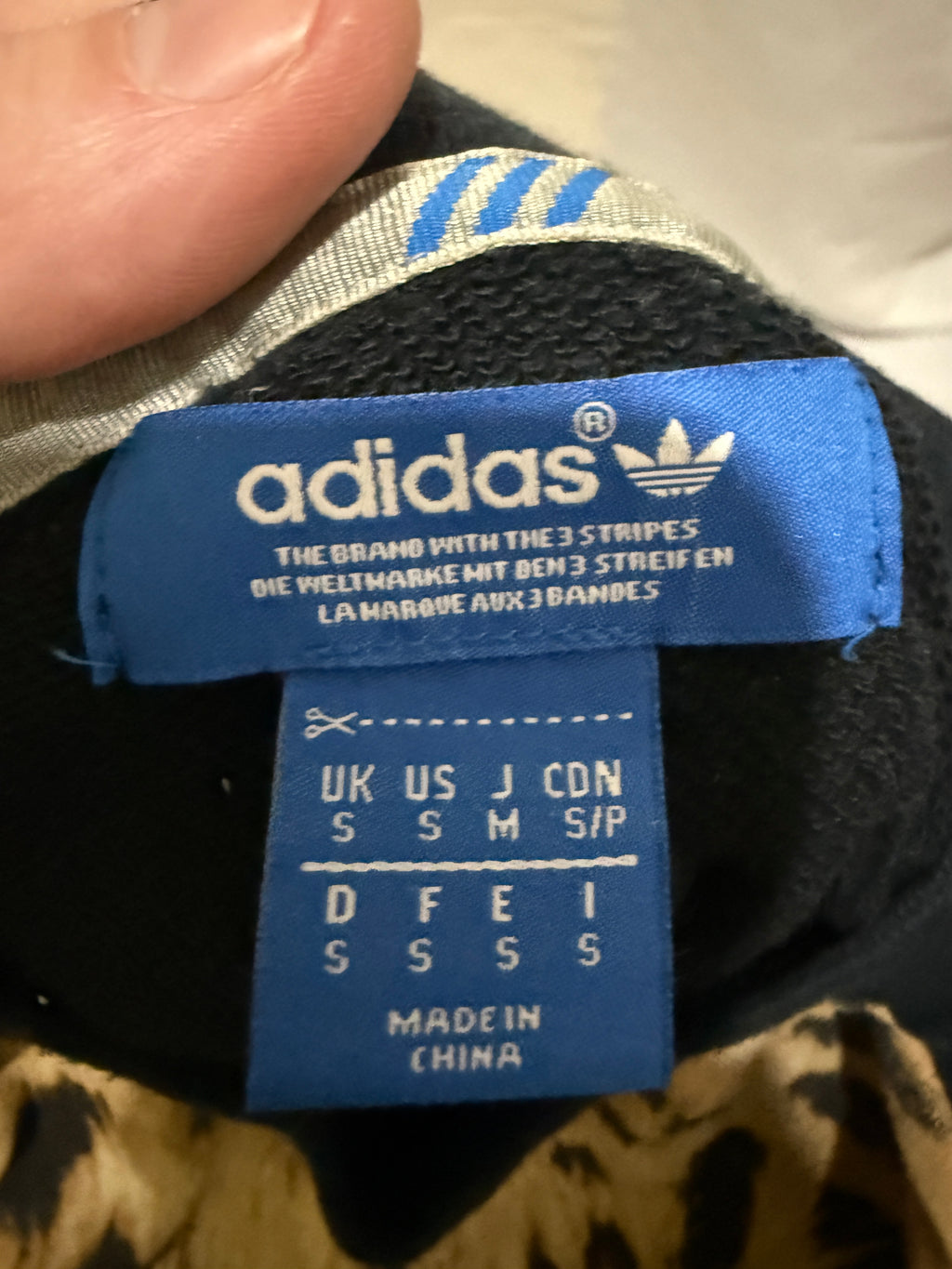 Adidas Sweatshirt / Pullover Leopard Frontprint (seltener Animal-Print) – Größe S