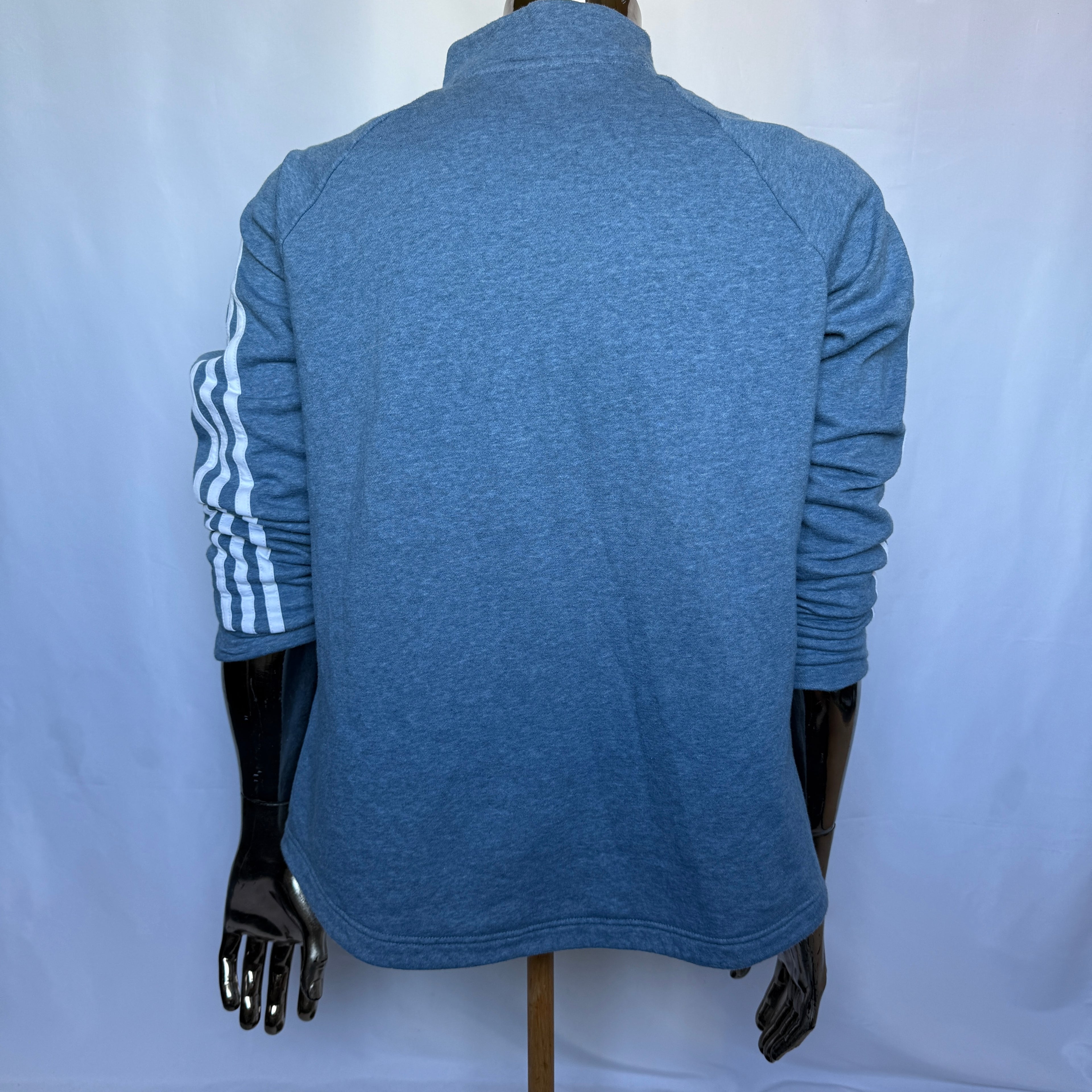 Adidas Half-Zip Pullover – Blau/Weis – Größe XL